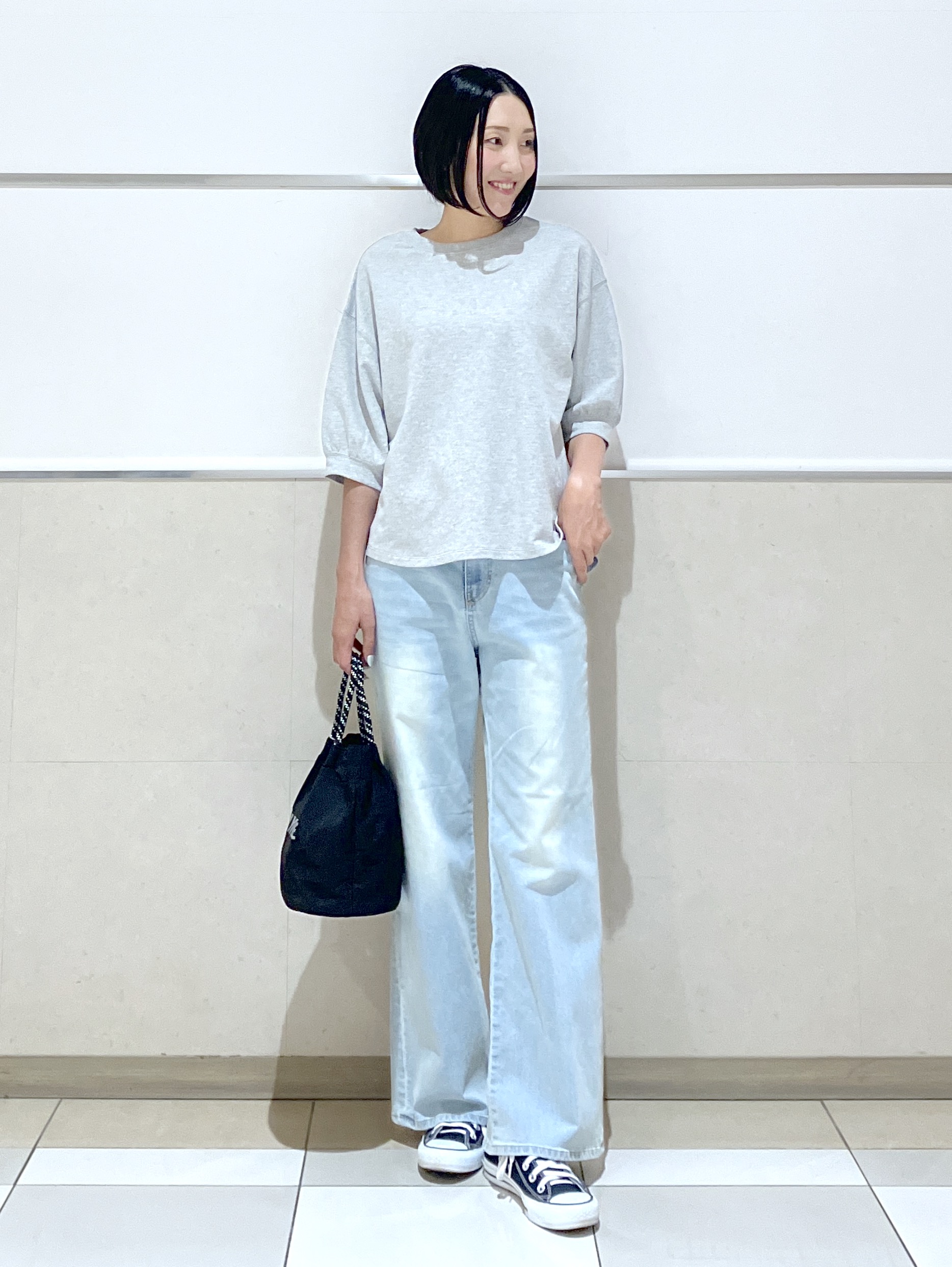 eriko さんの「Dessin｜バックヘンリーカットソー5分袖」を使ったコーディネート