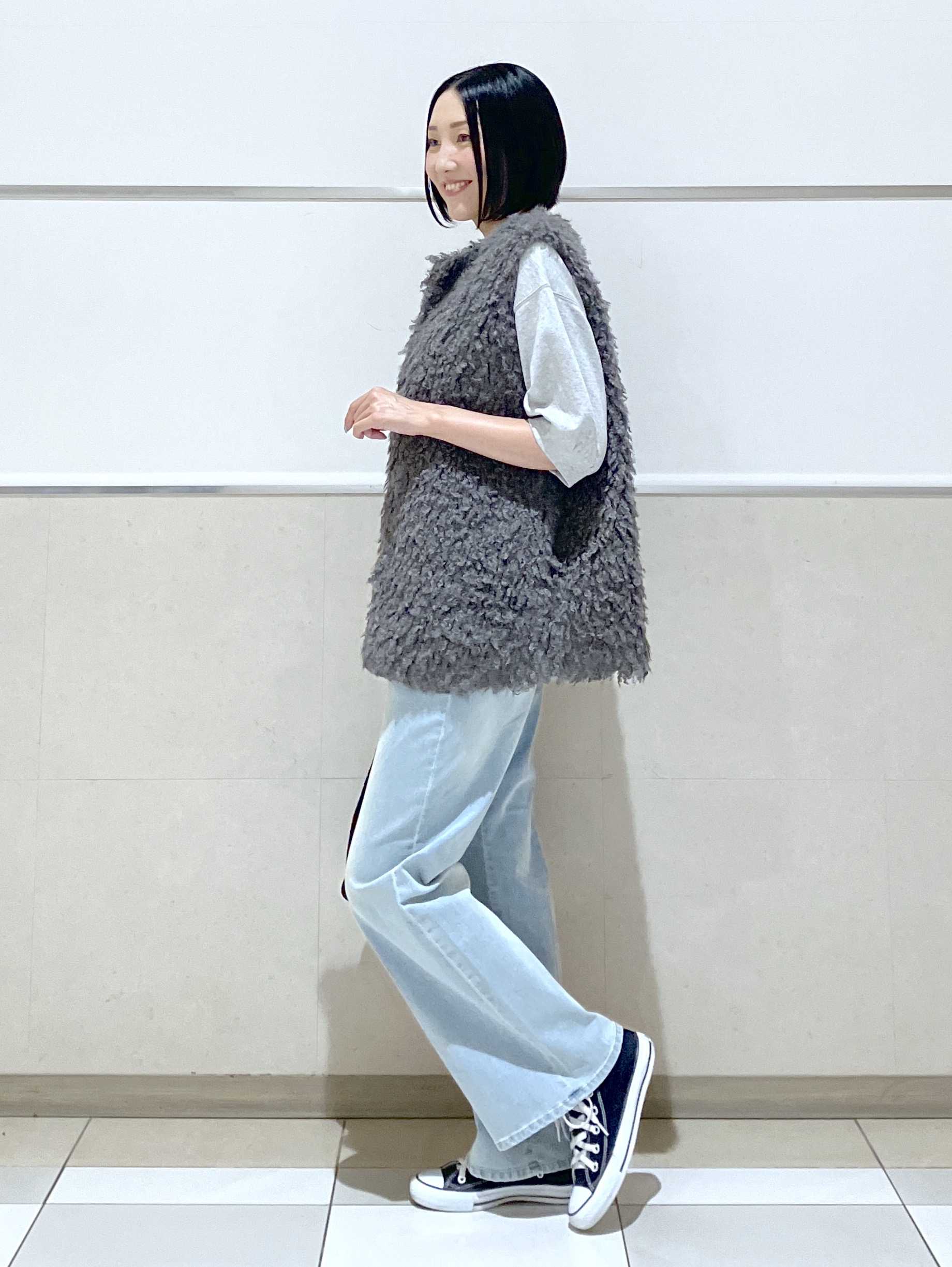 eriko さんの「Dessin｜【洗える/XS-L】バックヘンリーミニ裏毛 5分袖」を使ったコーディネート
