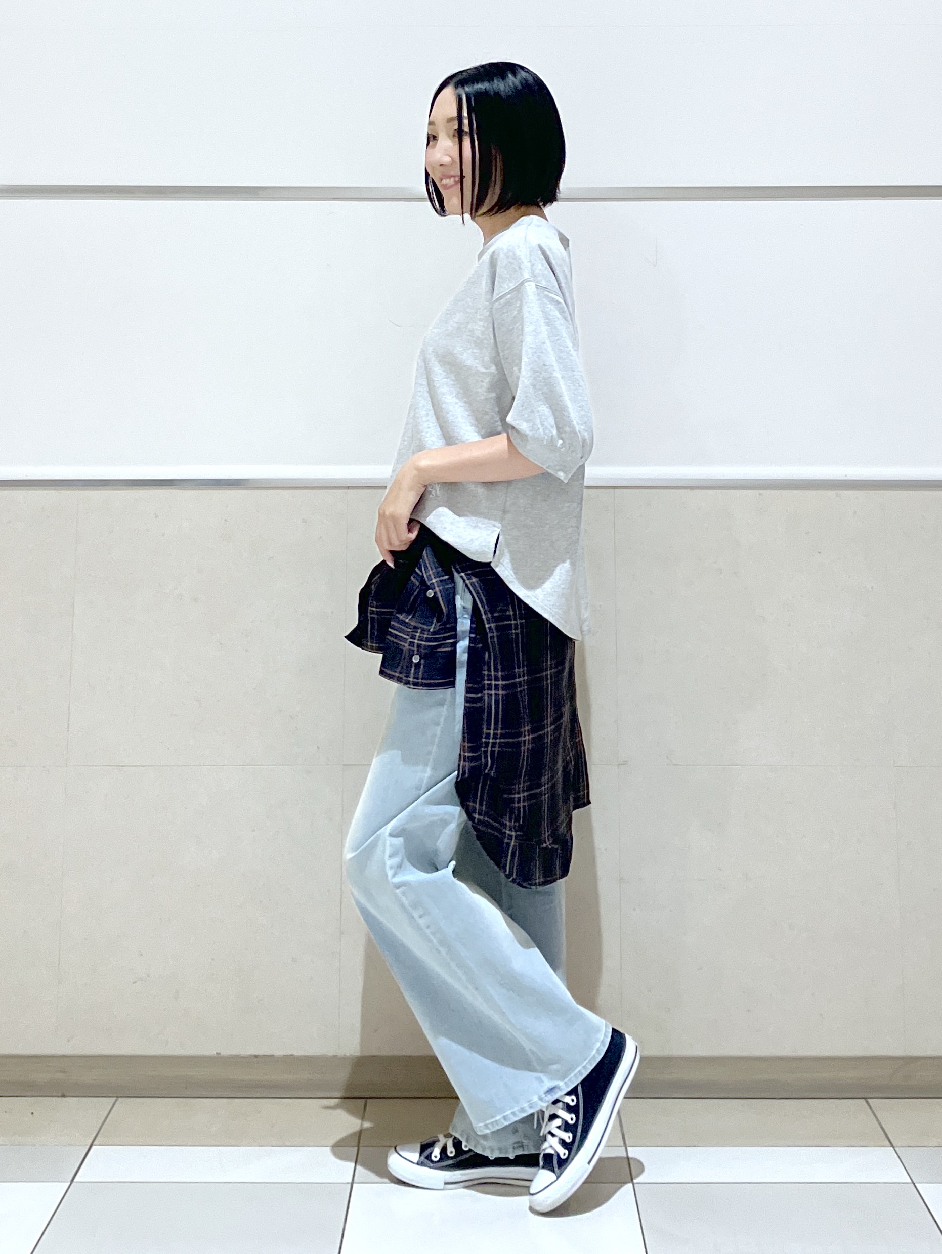 eriko さんの「Dessin｜バックヘンリーカットソー5分袖」を使ったコーディネート