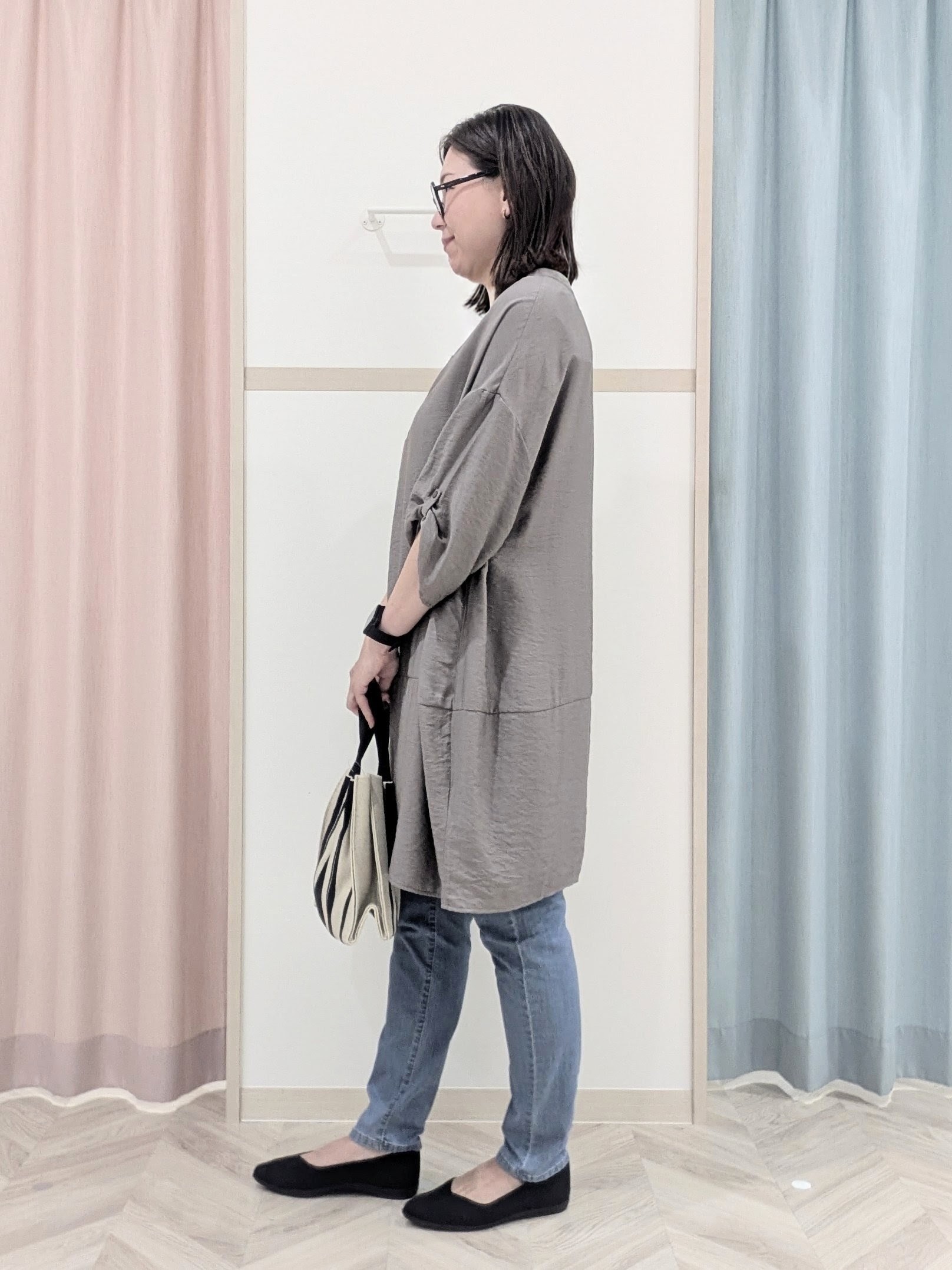 miyuさんの「SHOO･LA･RUE｜【ひんやり/S-LL/洗濯後しわになりにくい】体型カバーにも ゆるっとリラックス 7分袖チュニック」を使ったコーディネート