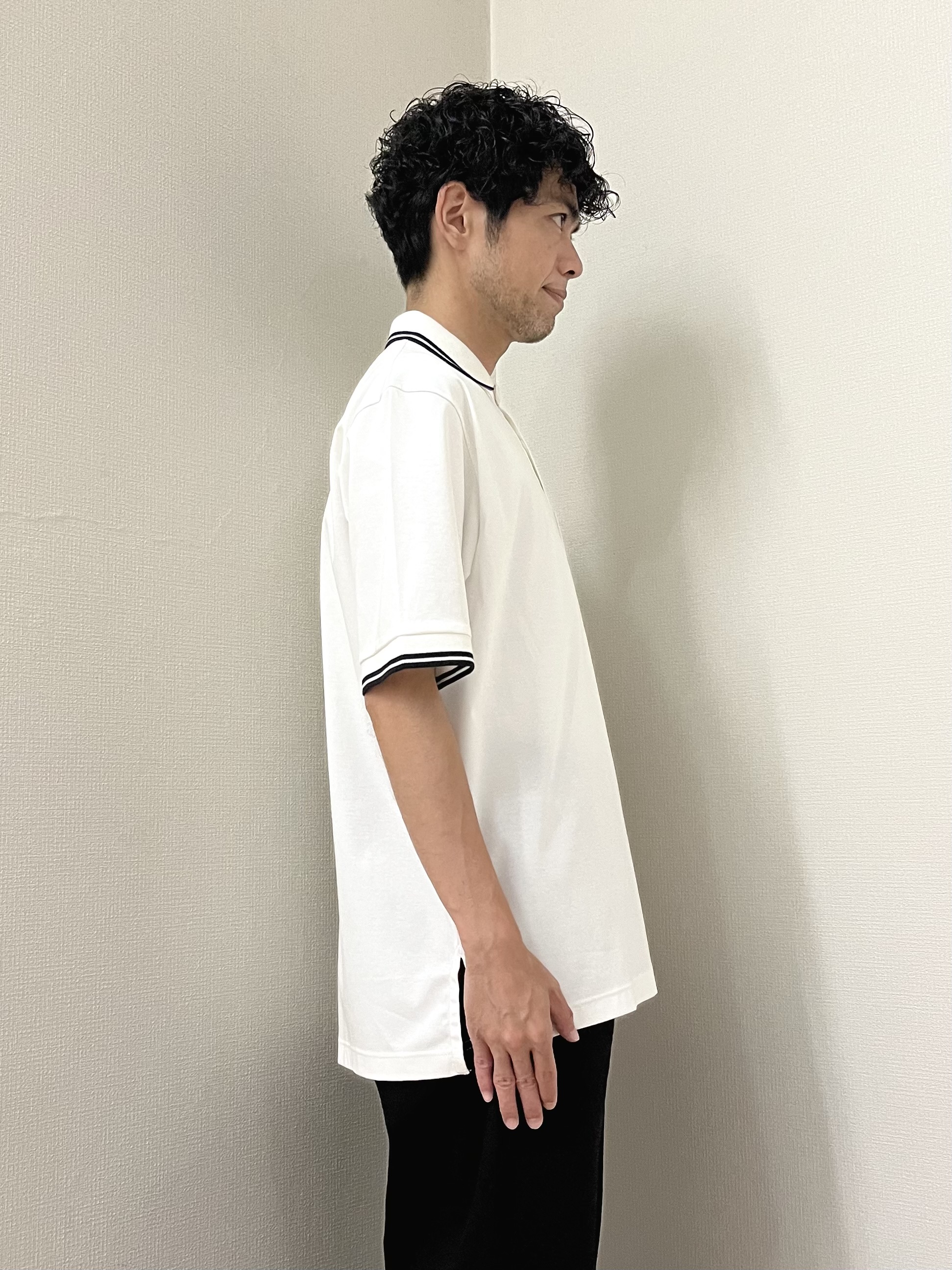 URAさんの「TAKEO KIKUCHI｜【BOWLER HAT LABEL】アイスクリアコットン ボーラーハットウォーカー ポロシャツ」を使ったコーディネート