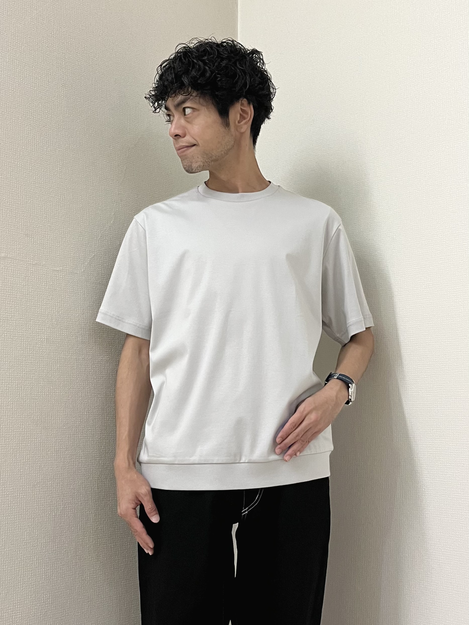 URAさんの「TAKEO KIKUCHI｜【日本製】DotAir（R）サッカー7分袖シャツ」を使ったコーディネート