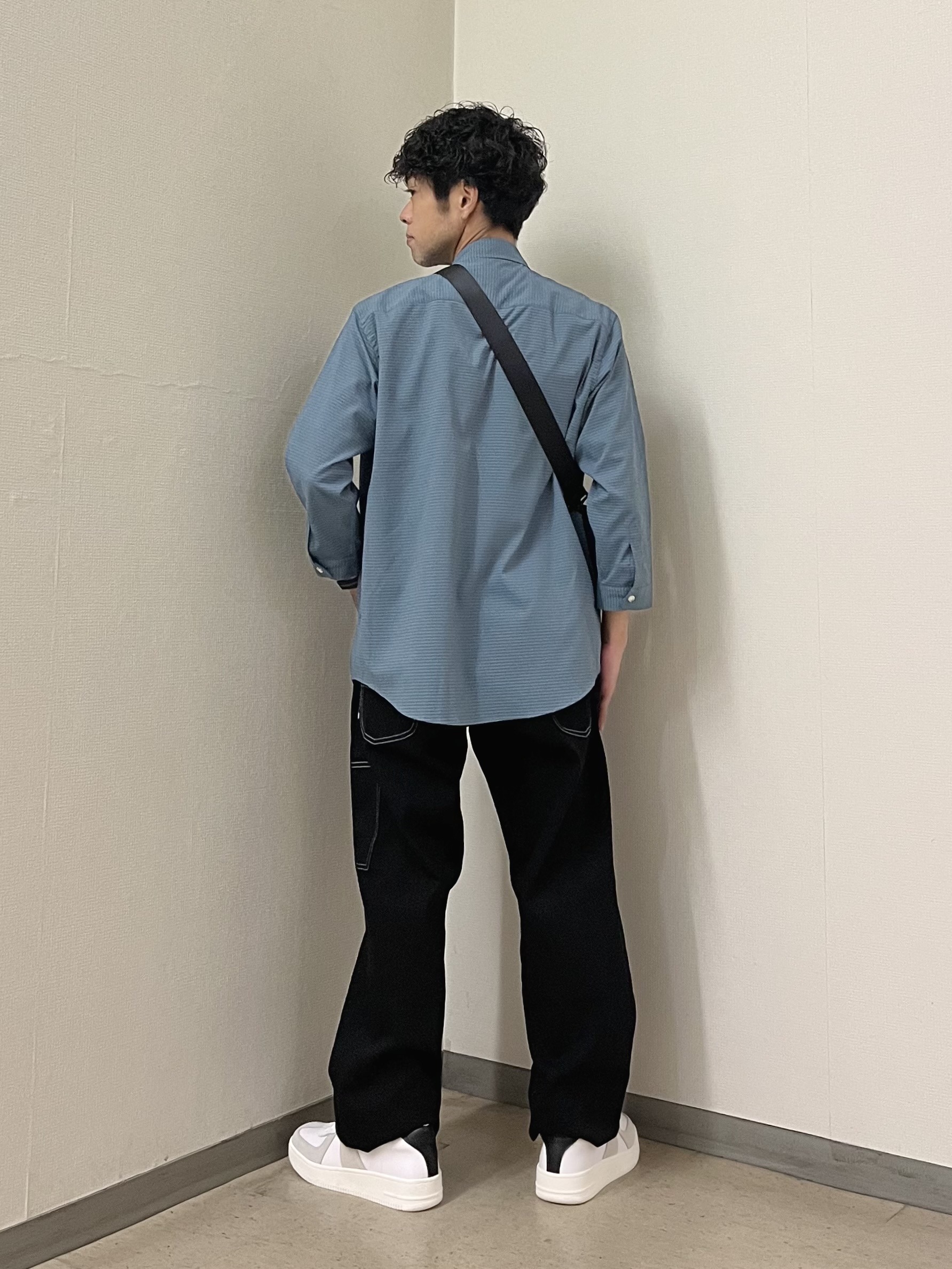 URAさんの「TAKEO KIKUCHI｜【日本製】DotAir（R）サッカー7分袖シャツ」を使ったコーディネート