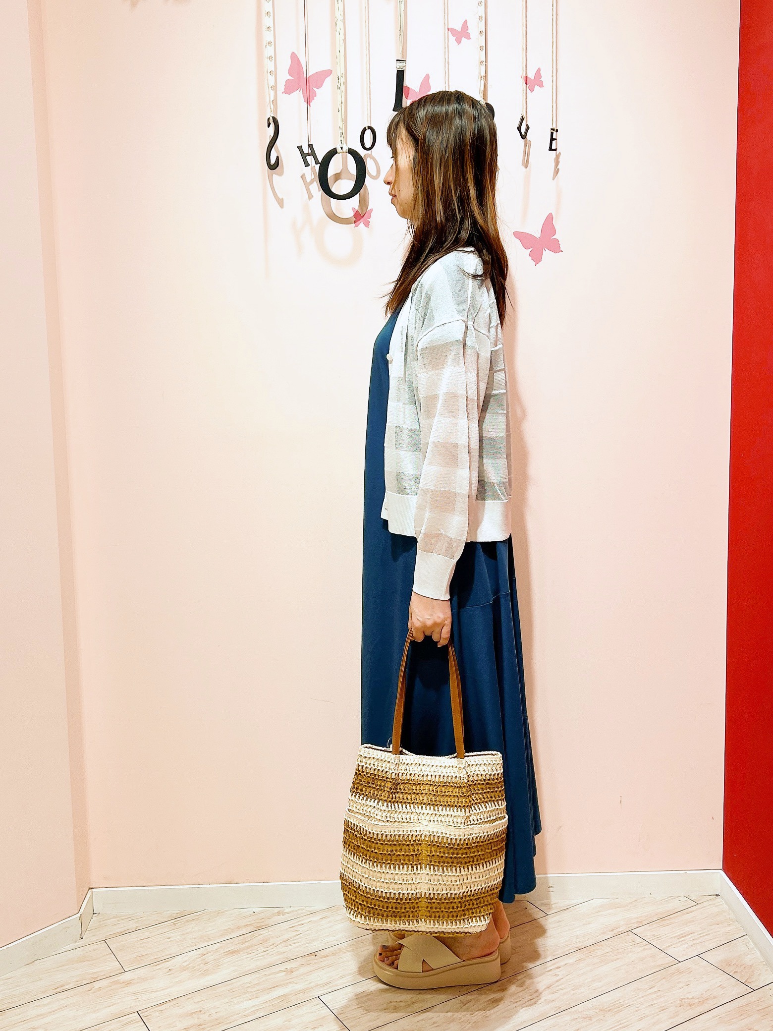 Muuさんの「SHOO･LA･RUE｜【ひんやり/体型カバー/洗濯機可】涼やかAラインロングワンピース」を使ったコーディネート