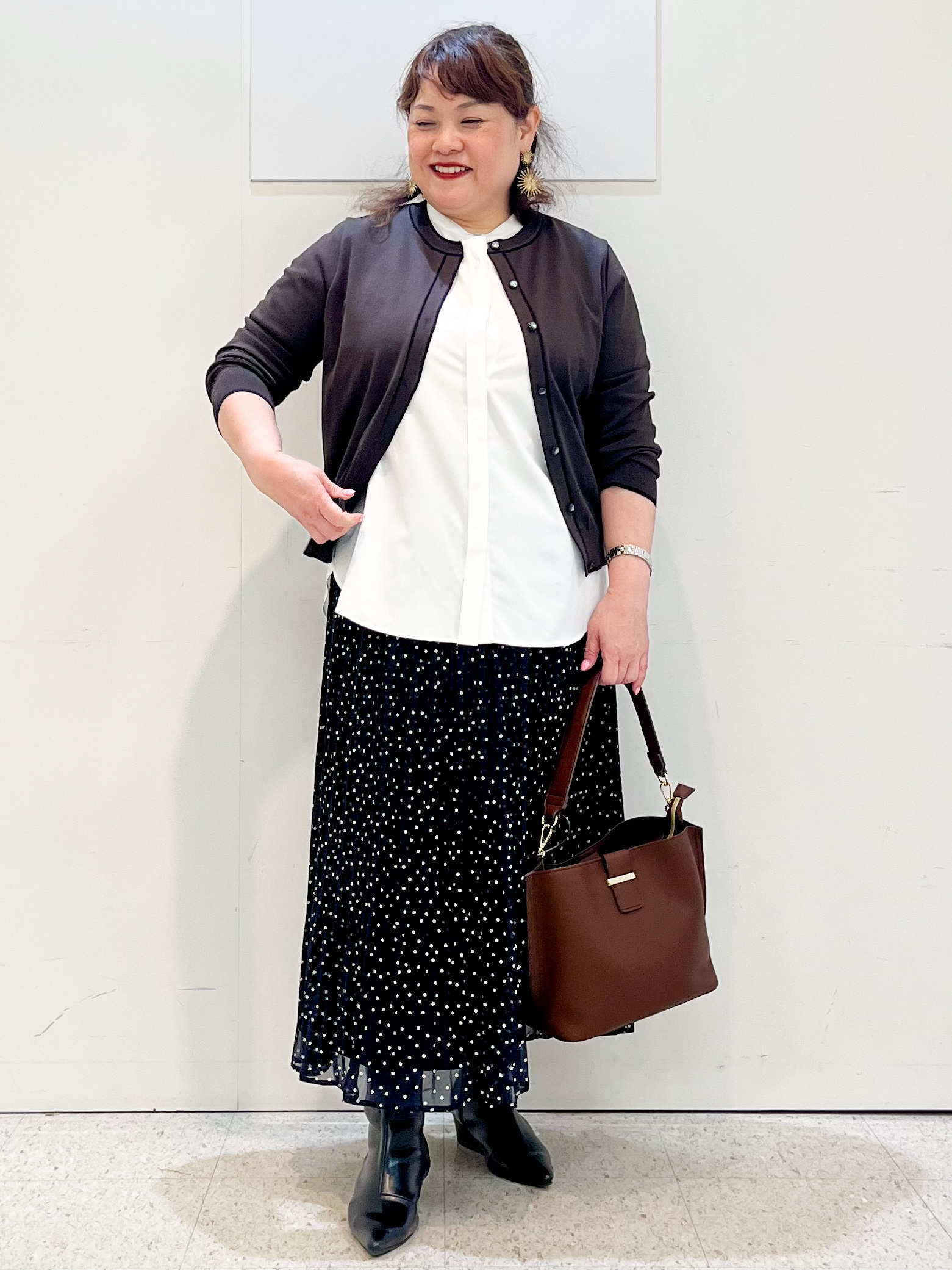 kimmyさんの「Reflect｜【手洗い可】異素材ドッキングブラウス」を使ったコーディネート