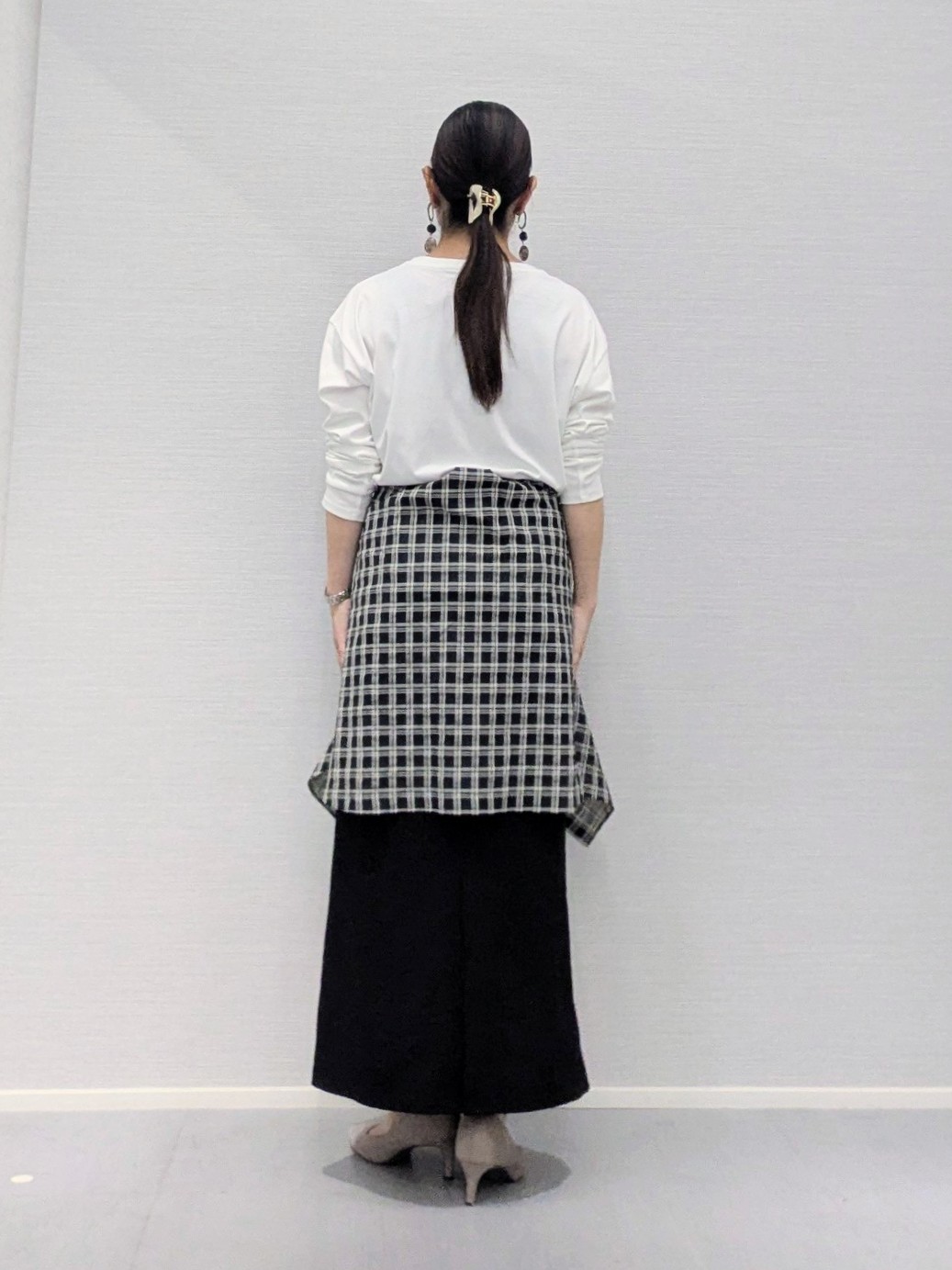 makkyさんの「UNTITLED｜シアーチェックシャツブラウス」を使ったコーディネート