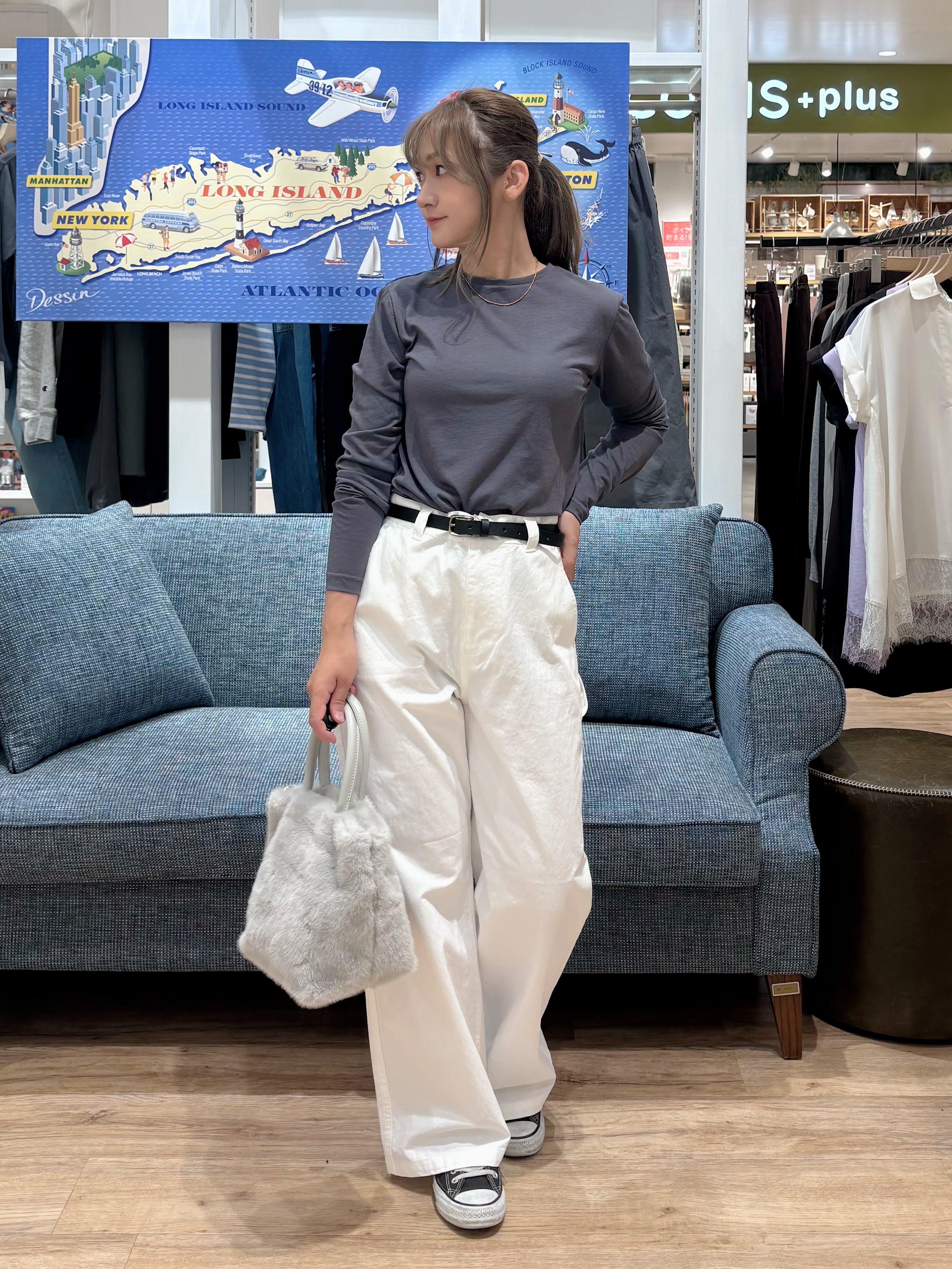 yuinaさんの「Dessin｜サテンレース キャミソール」を使ったコーディネート