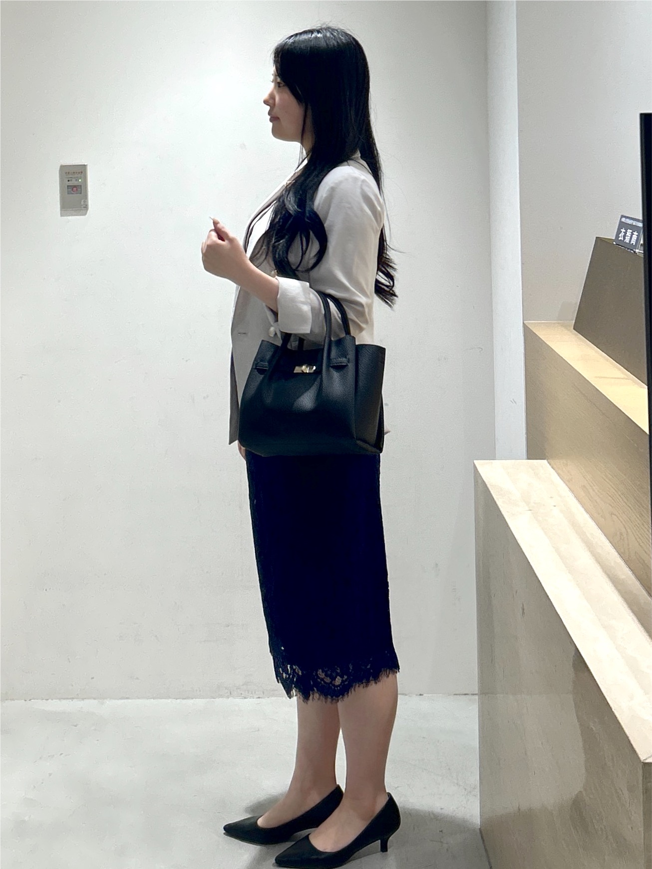 sayaさんの「OPAQUE.CLIP｜《再入荷》ダブルブレストテーラードジャケット【接触冷感／吸水速乾／イージーアイロン／防シワ／洗濯機O」を使ったコーディネート