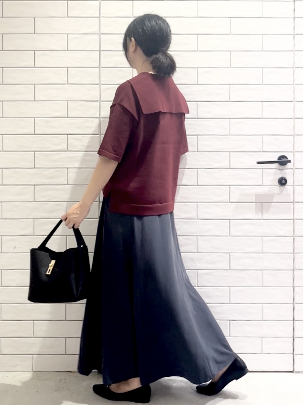 しおりさんの「OPAQUE.CLIP｜【UV／遮熱性】セーラーニット《洗濯機OK》」を使ったコーディネート