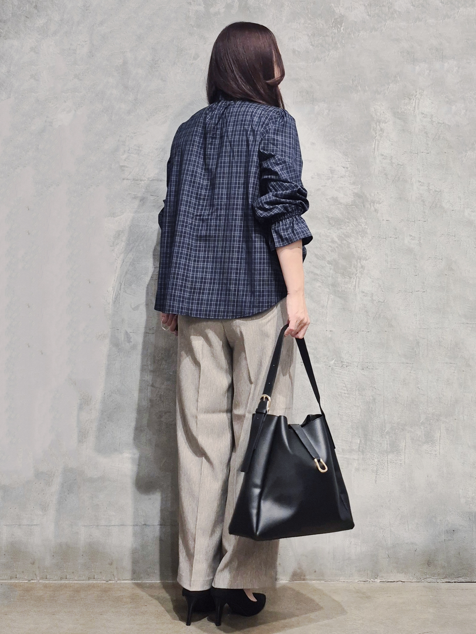 ひさえさんの「THE SHOP TK｜POLO BCS/チェックスカーフ付きブラウス」を使ったコーディネート