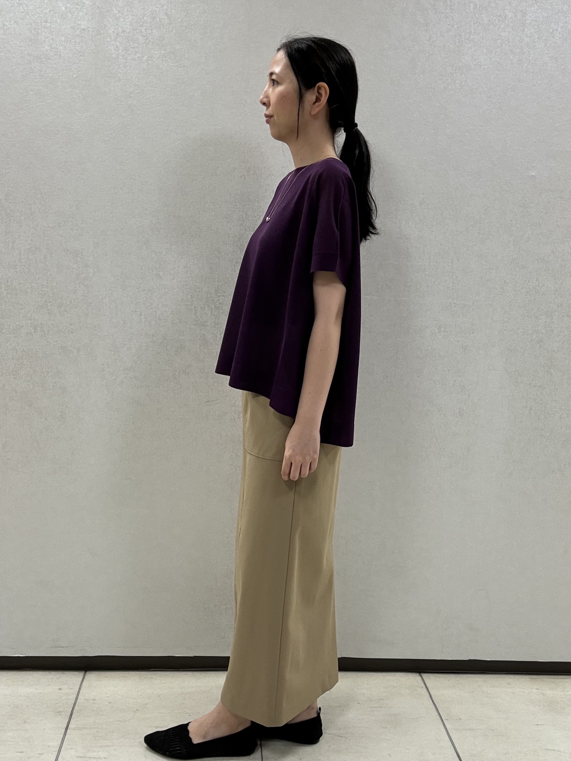 miiさんの「UNTITLED｜【アンサンブル可/品のある透け感】Tシャツ風ニットトップス」を使ったコーディネート