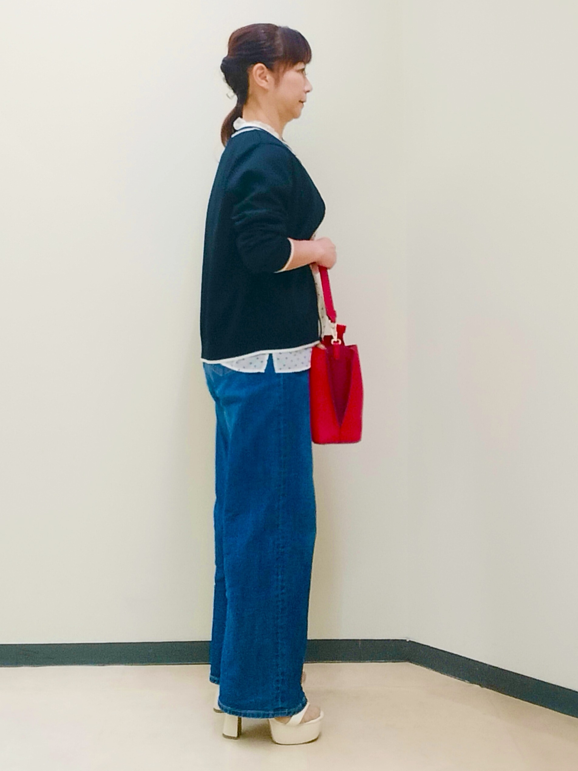 花さんの「Reflect｜【セットアップ／手洗い可】ドット柄シアーブラウス」を使ったコーディネート