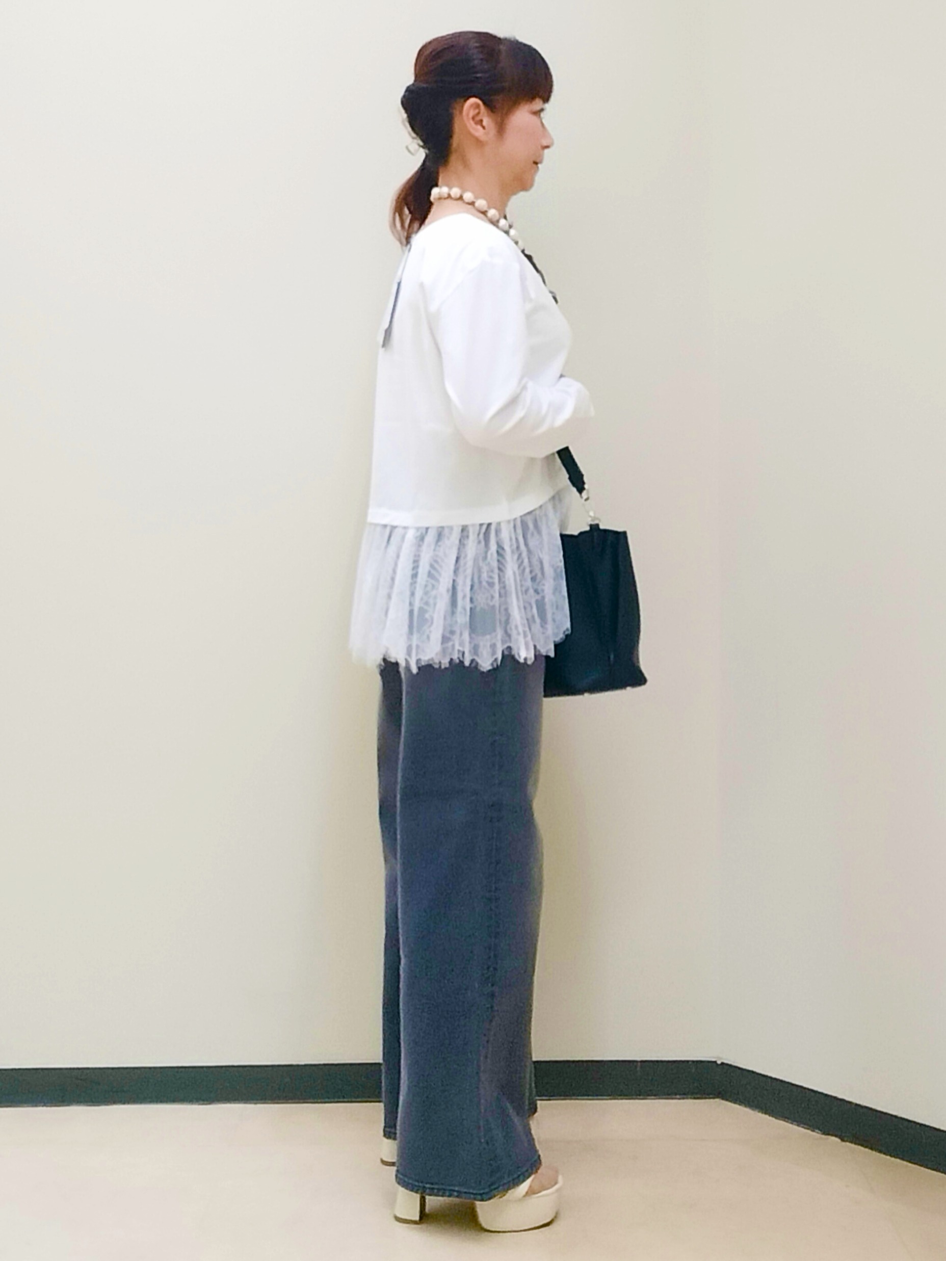 花さんの「Reflect｜【UVカット／アンサンブル／手洗い可】バイカラーニットカーディガン」を使ったコーディネート