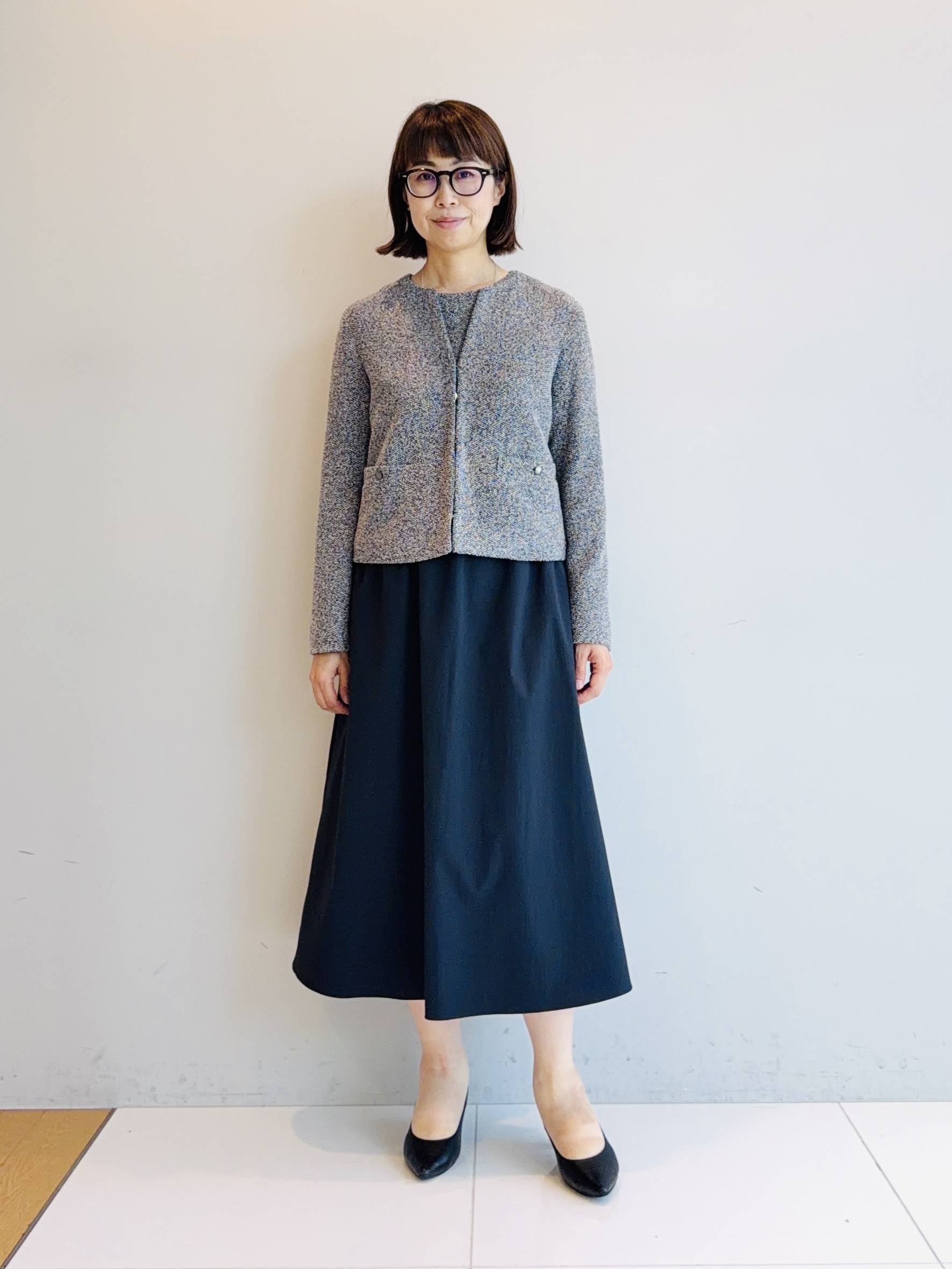 murayamaさんの「INDIVI｜【ラム革／美脚／通勤】レザーパンプス」を使ったコーディネート