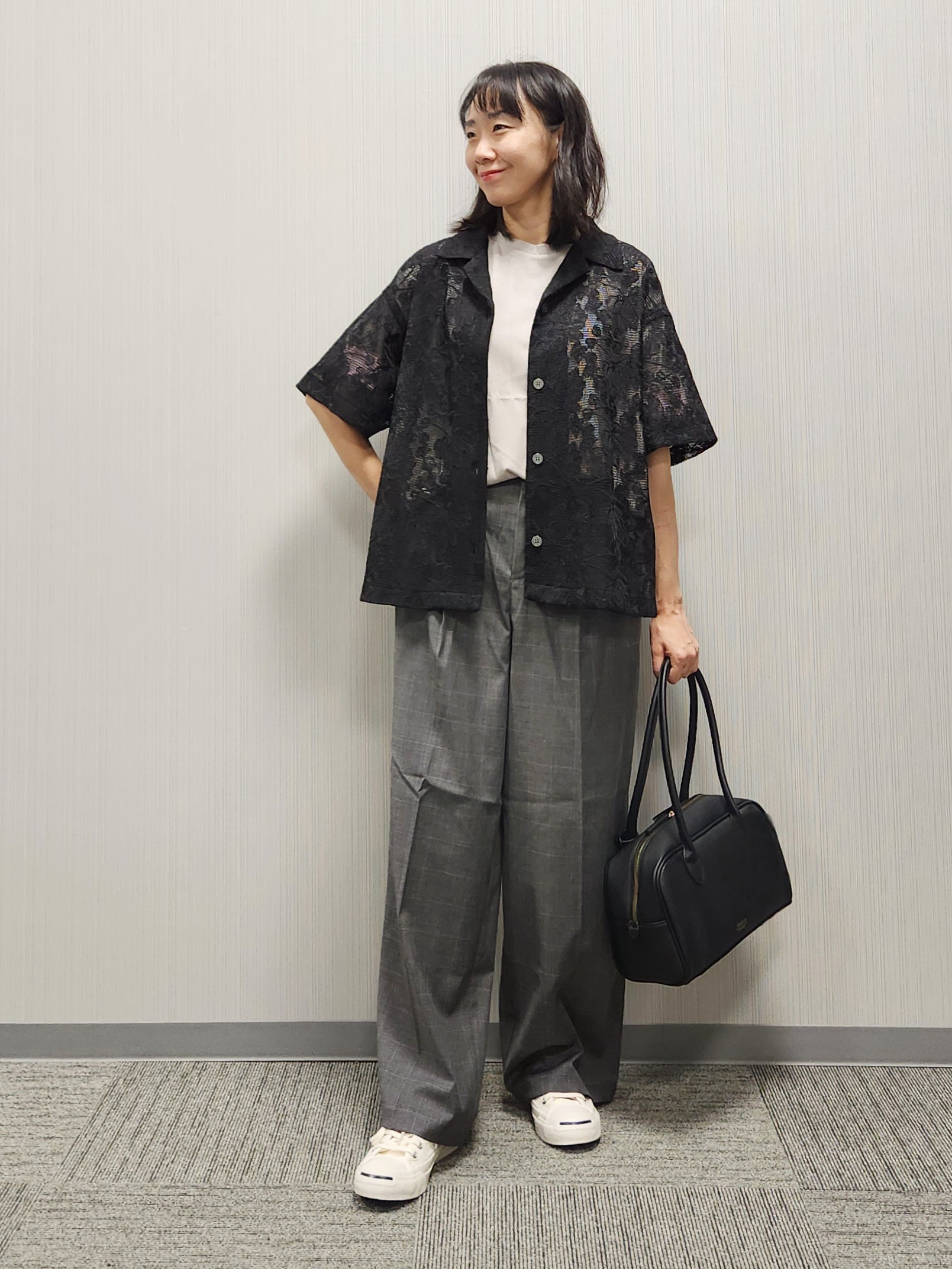 naraさんの「Dessin｜カラミレース 開襟シャツ」を使ったコーディネート