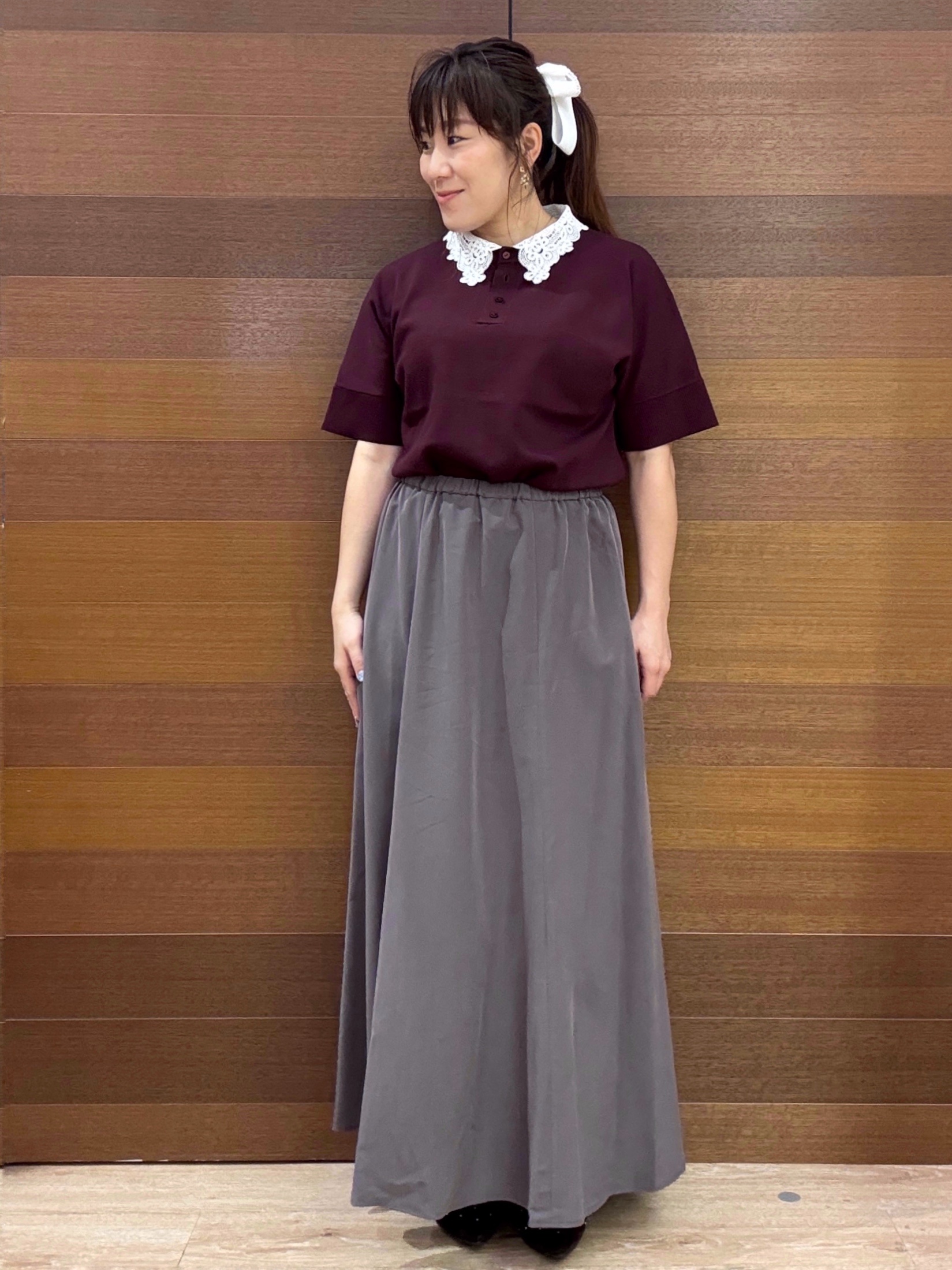 maichiさんの「OPAQUE.CLIP｜2WAY衿ドッキングニット《洗濯機OK》」を使ったコーディネート