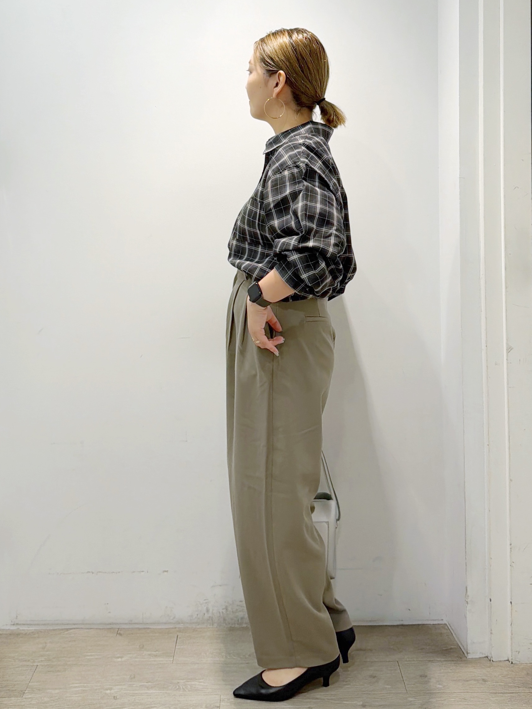 sumicaさんの「OPAQUE.CLIP｜チェック柄シャツ【洗濯機OK】」を使ったコーディネート