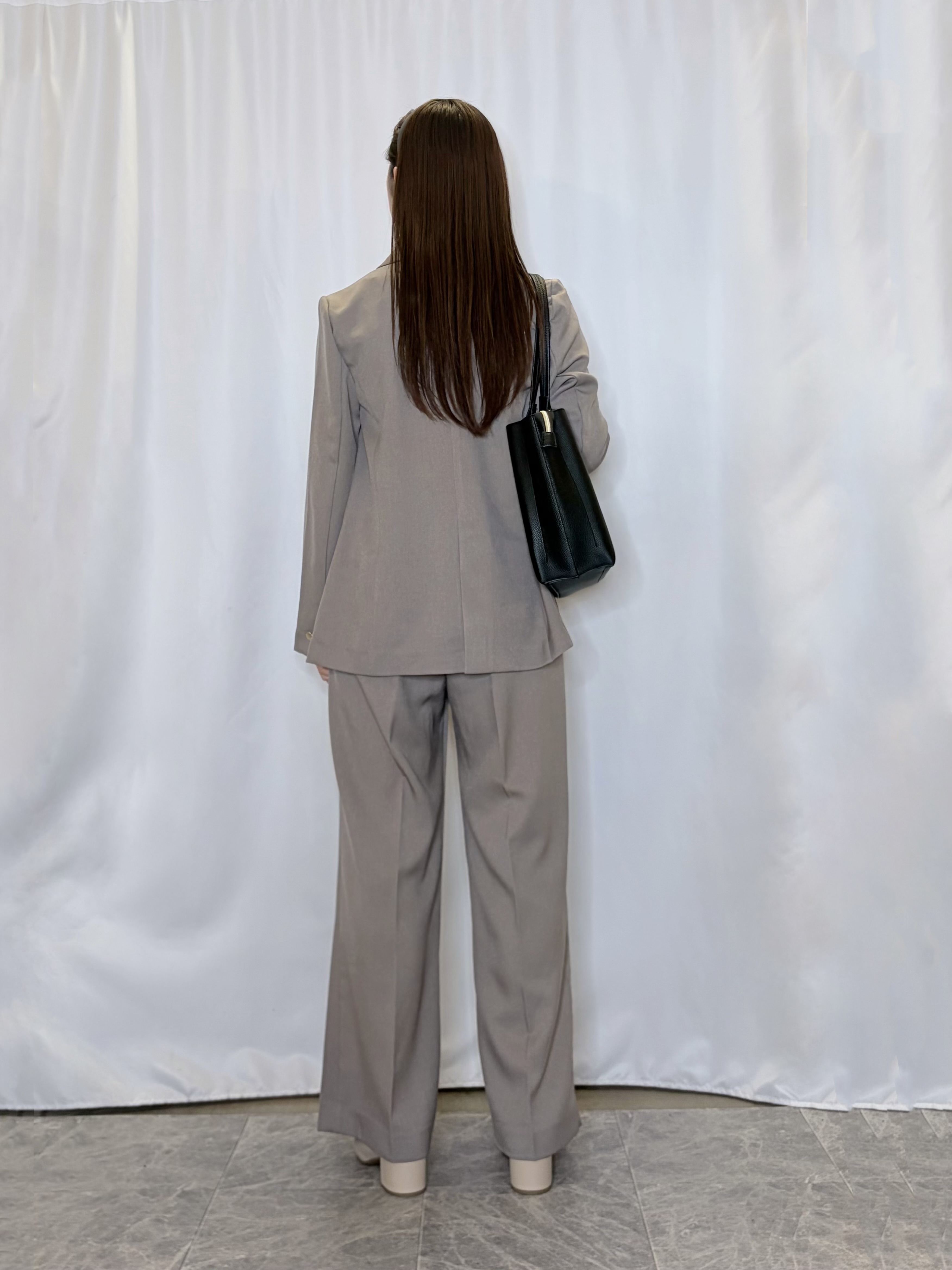 おうめさんの「SHOO･LA･RUE｜【セットアップ可/通勤/洗濯機可/SS-LL】オンオフ使える ダブルブレストジャケット」を使ったコーディネート