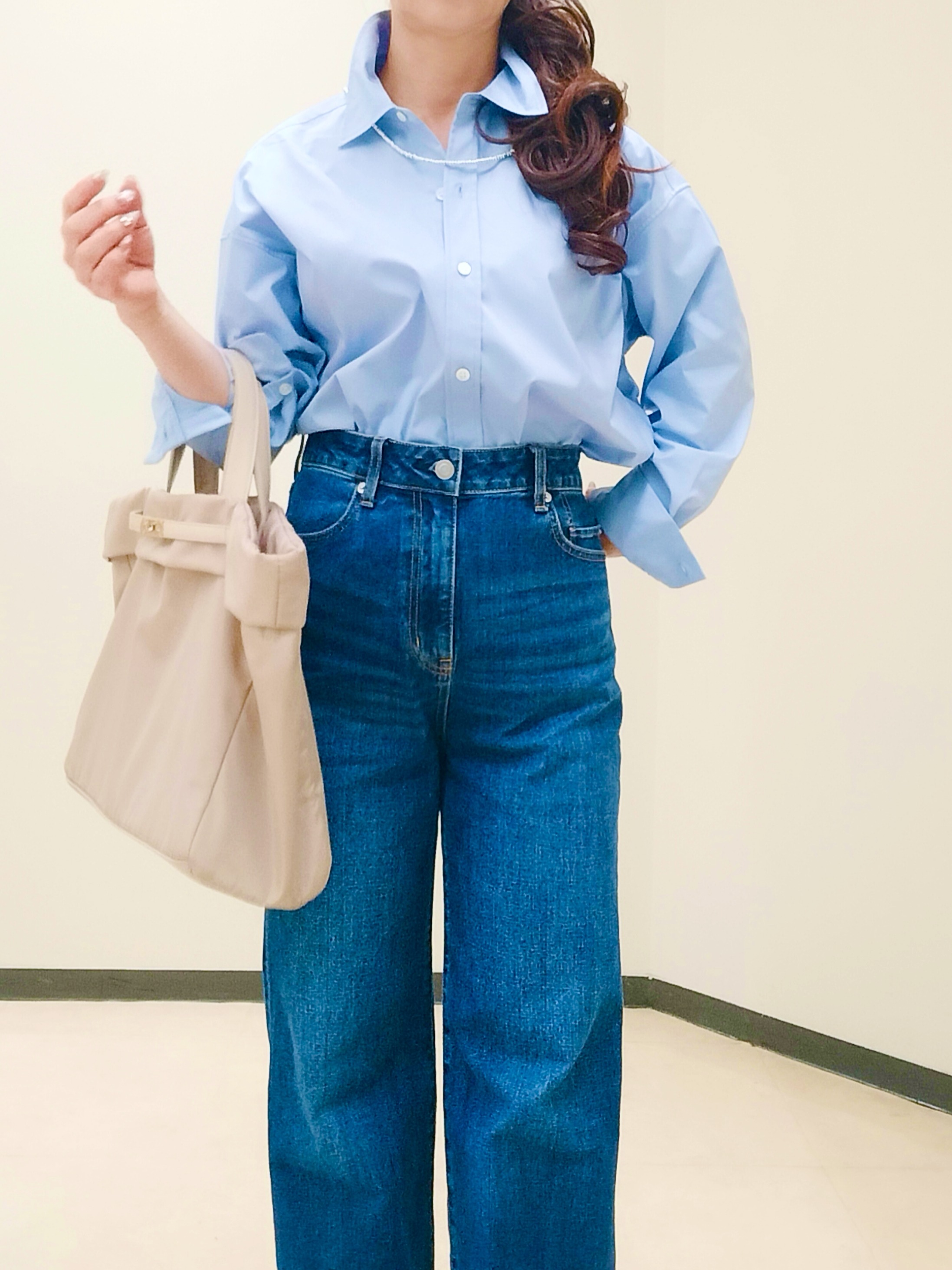 花さんの「Reflect｜【羽織りにも◎】タイプライタービッグシャツ」を使ったコーディネート