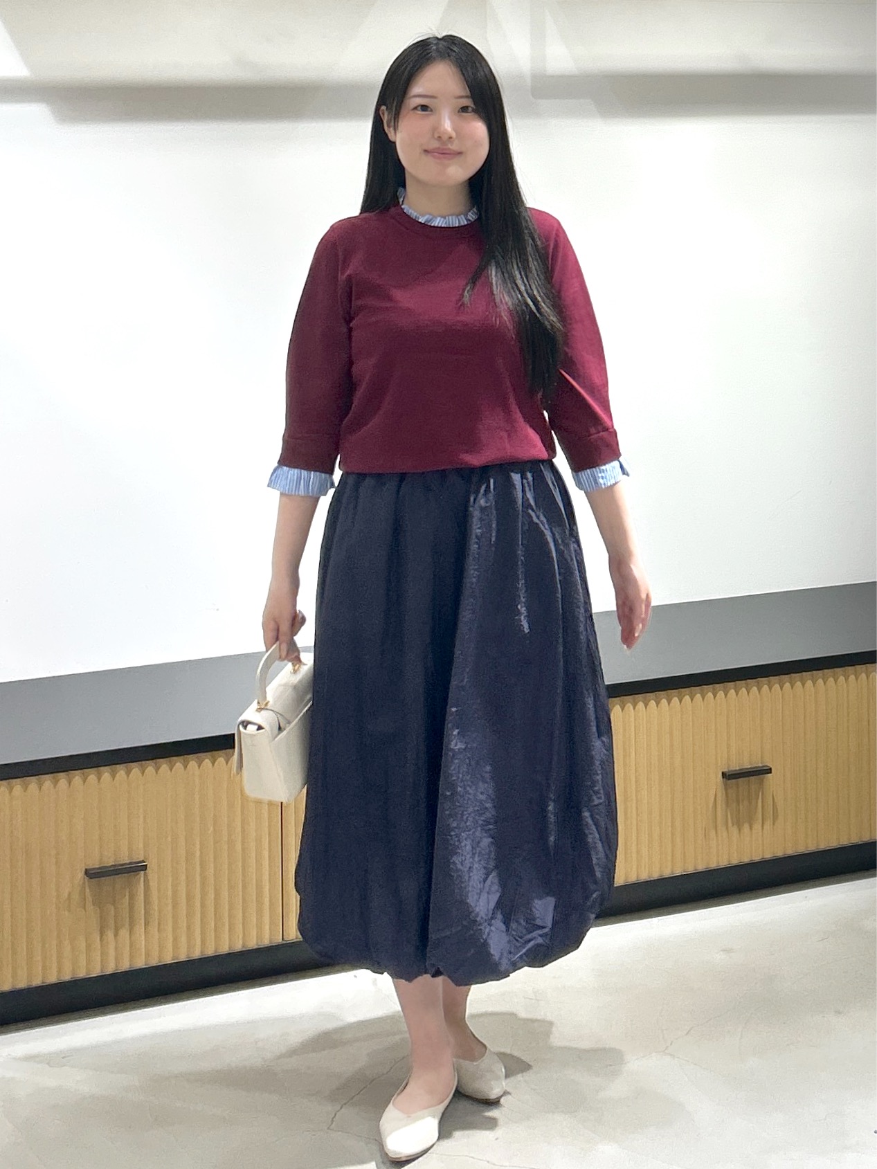 sayaさんの「OPAQUE.CLIP｜【UVケア／遮熱性】フリルドッキングニット《洗濯機OK》」を使ったコーディネート