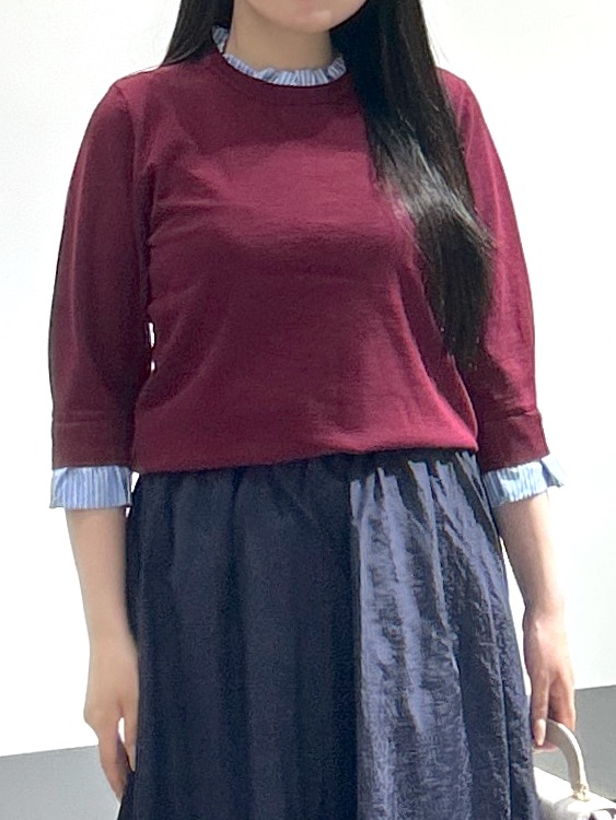 sayaさんの「OPAQUE.CLIP｜【UVケア／遮熱性】フリルドッキングニット《洗濯機OK》」を使ったコーディネート