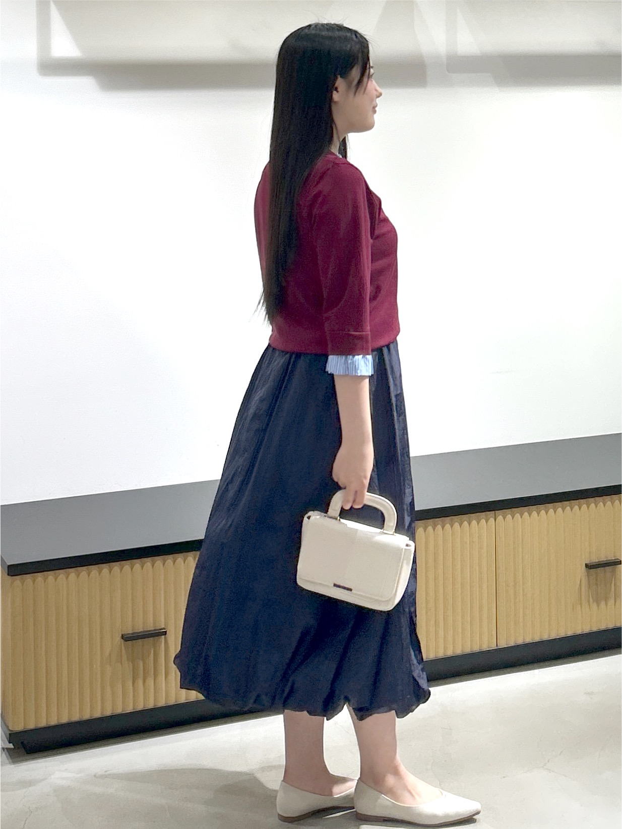 sayaさんの「OPAQUE.CLIP｜【UVケア／遮熱性】フリルドッキングニット《洗濯機OK》」を使ったコーディネート