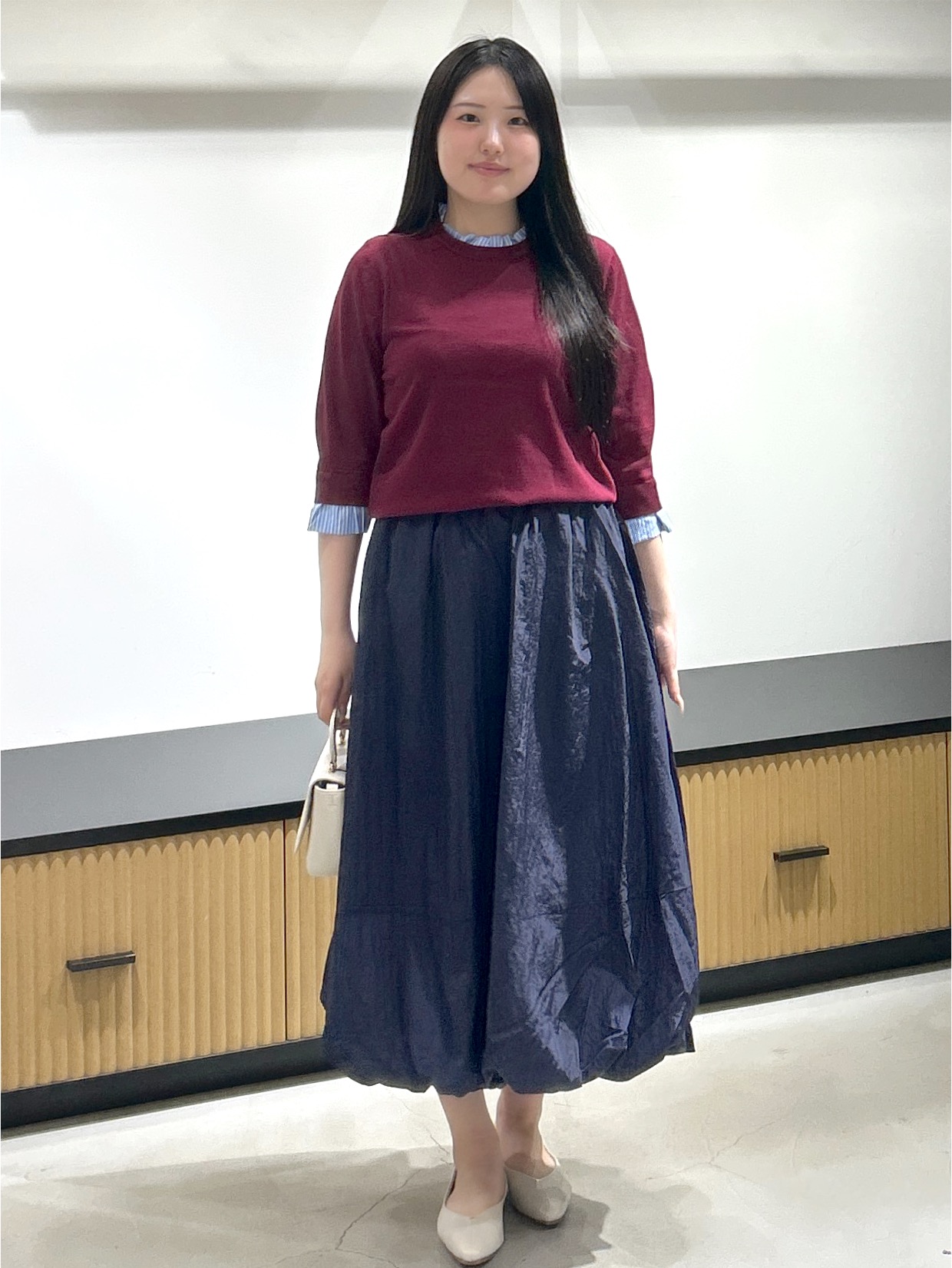 sayaさんの「OPAQUE.CLIP｜【UVケア／遮熱性】フリルドッキングニット《洗濯機OK》」を使ったコーディネート
