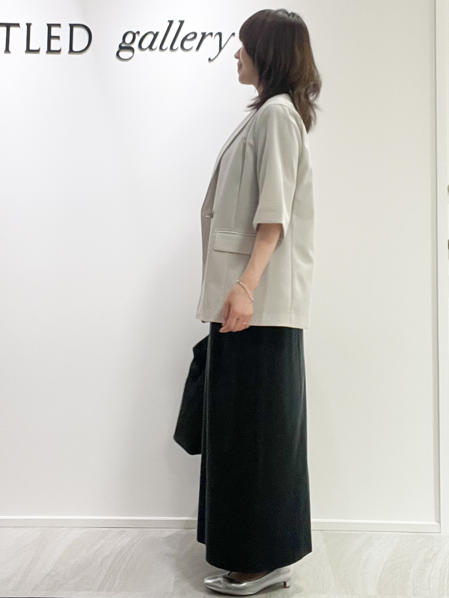 めいさんの「UNTITLED｜【秋の通勤羽織/セットアップ可/UVカット】エアリークール半袖ジャケット」を使ったコーディネート