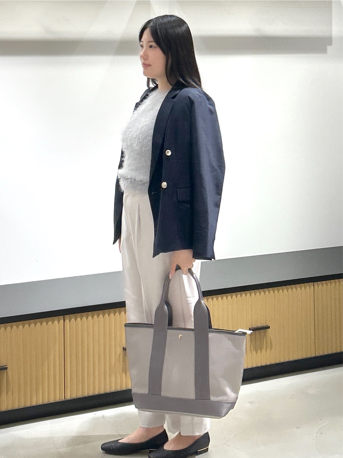 sayaさんの「OPAQUE.CLIP｜《再入荷》ダブルブレストテーラードジャケット【接触冷感／吸水速乾／イージーアイロン／防シワ／洗濯機O」を使ったコーディネート