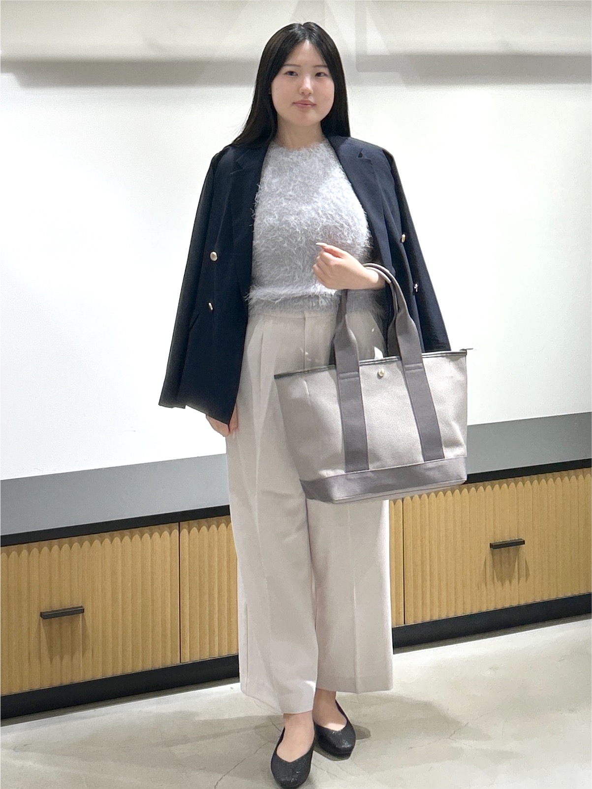 sayaさんの「OPAQUE.CLIP｜《再入荷》ダブルブレストテーラードジャケット【接触冷感／吸水速乾／イージーアイロン／防シワ／洗濯機O」を使ったコーディネート