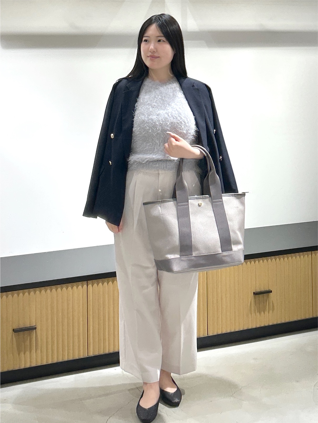 sayaさんの「OPAQUE.CLIP｜《再入荷》ダブルブレストテーラードジャケット【接触冷感／吸水速乾／イージーアイロン／防シワ／洗濯機O」を使ったコーディネート