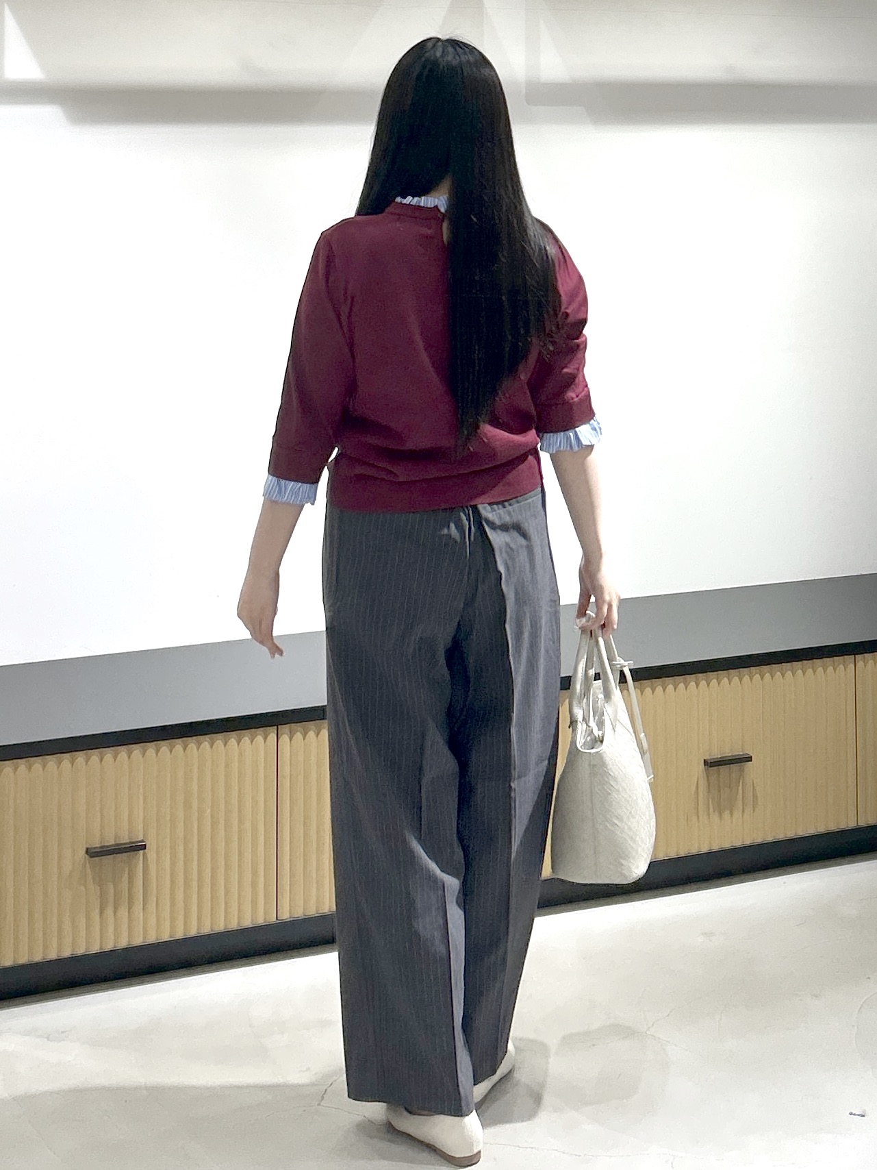 sayaさんの「OPAQUE.CLIP｜【UVケア／遮熱性】フリルドッキングニット《洗濯機OK》」を使ったコーディネート