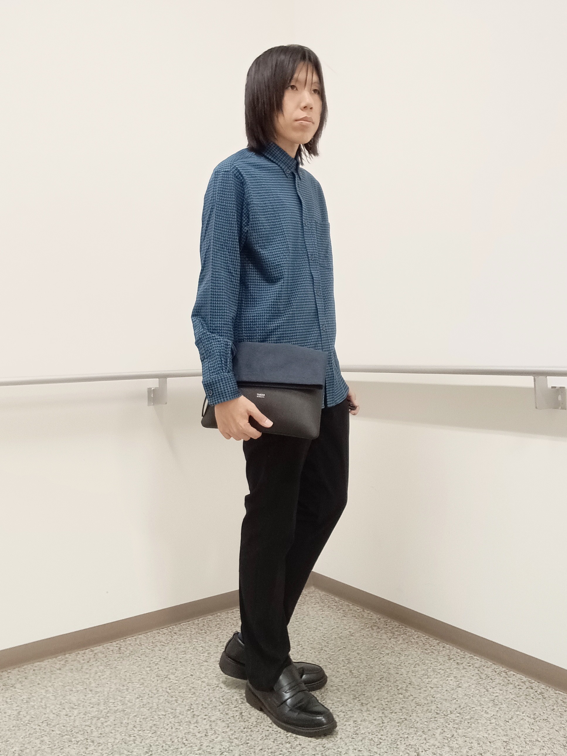 moritaさんの「TAKEO KIKUCHI｜【抗菌防臭/シーズンレス】シアサッカーギンガムチェック ストレッチシャツ」を使ったコーディネート