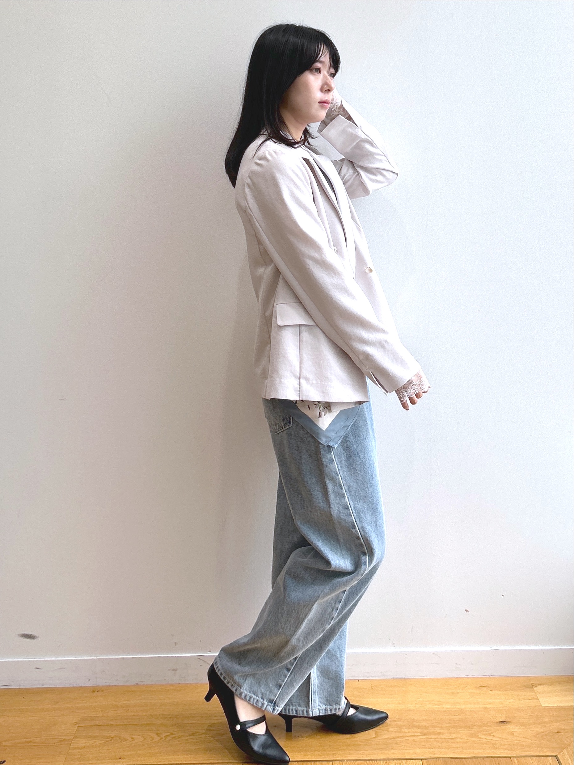 RINAさんの「index｜袖レースシアートップス【洗濯機OK】」を使ったコーディネート