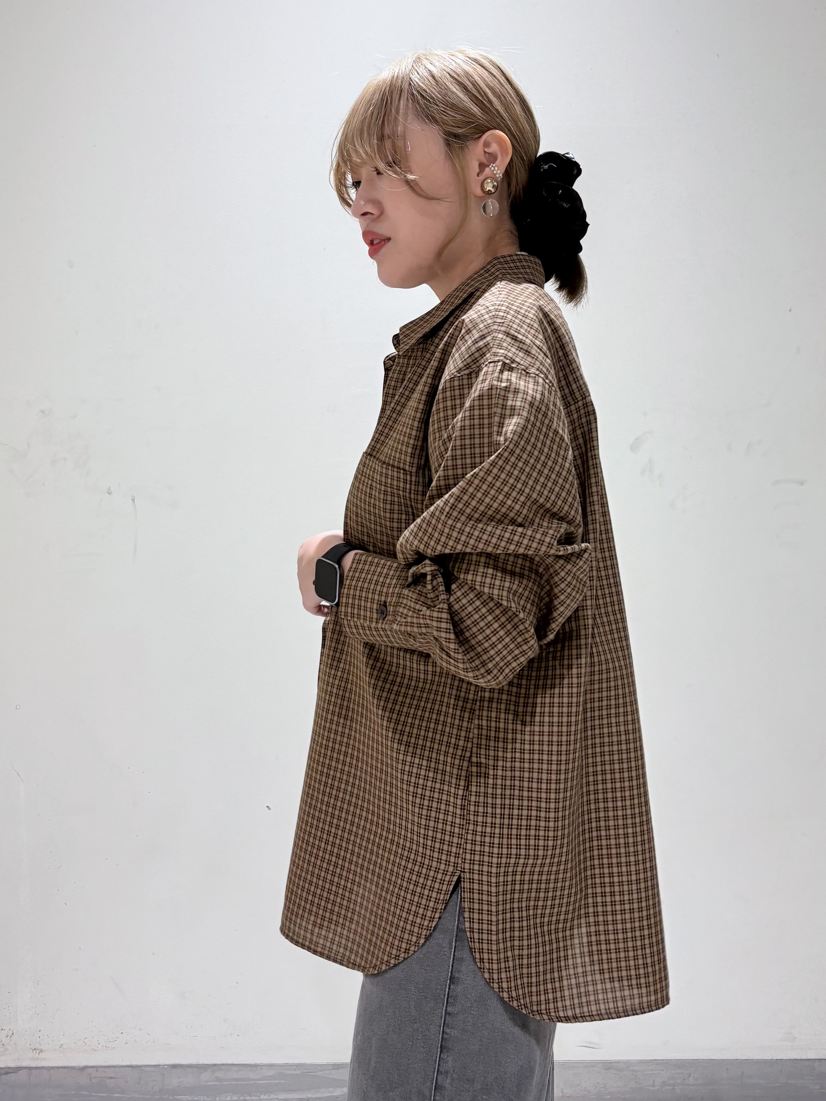 みきちぃさんの「OPAQUE.CLIP｜チェック柄シャツ【洗濯機OK】」を使ったコーディネート