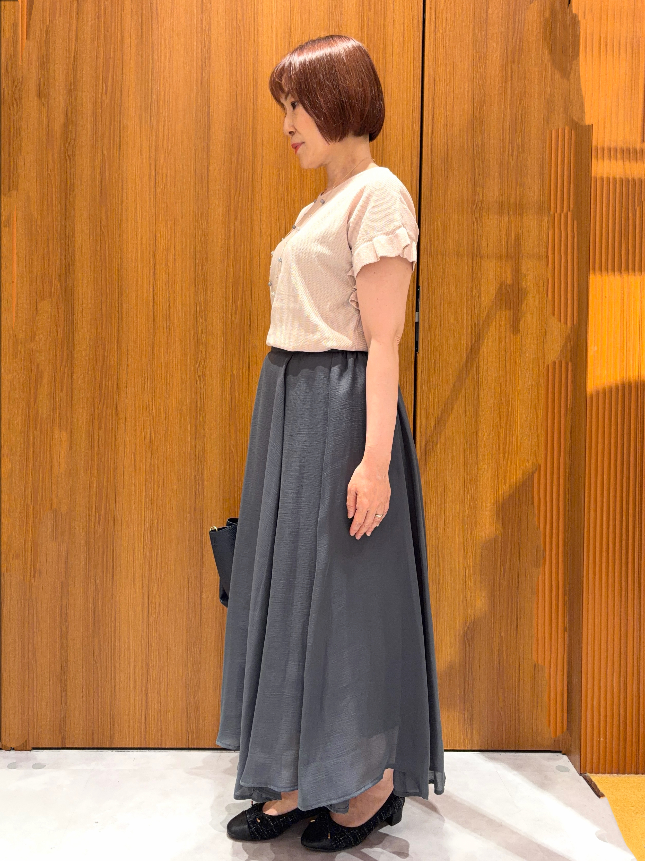 saeさんの「index｜フリルスリーブニット【洗濯機OK】」を使ったコーディネート