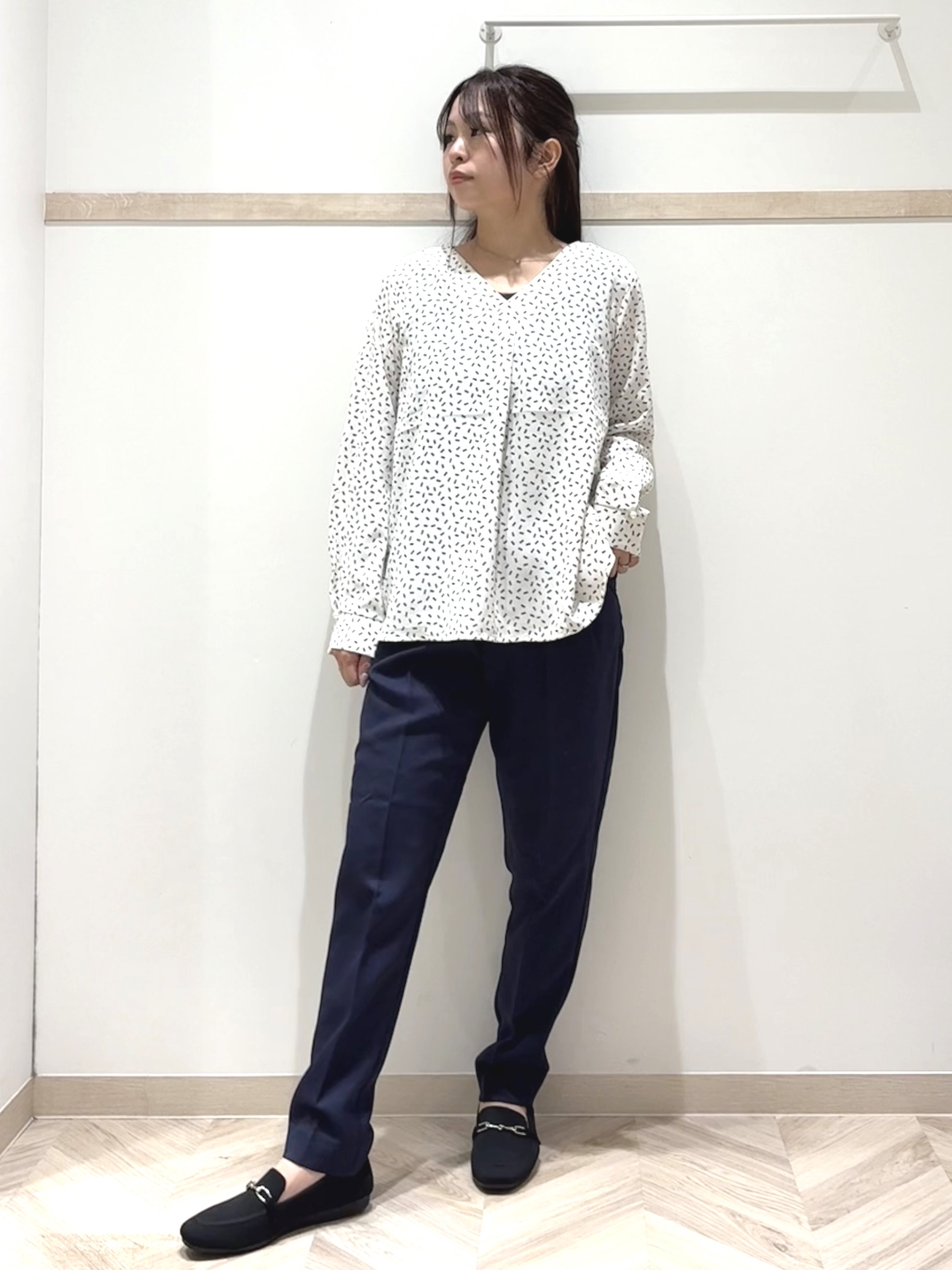 nanaさんの「SHOO･LA･RUE｜【セットアップ可/通勤/洗濯機可/SS-LL】オンオフ使える ダブルブレストジャケット」を使ったコーディネート