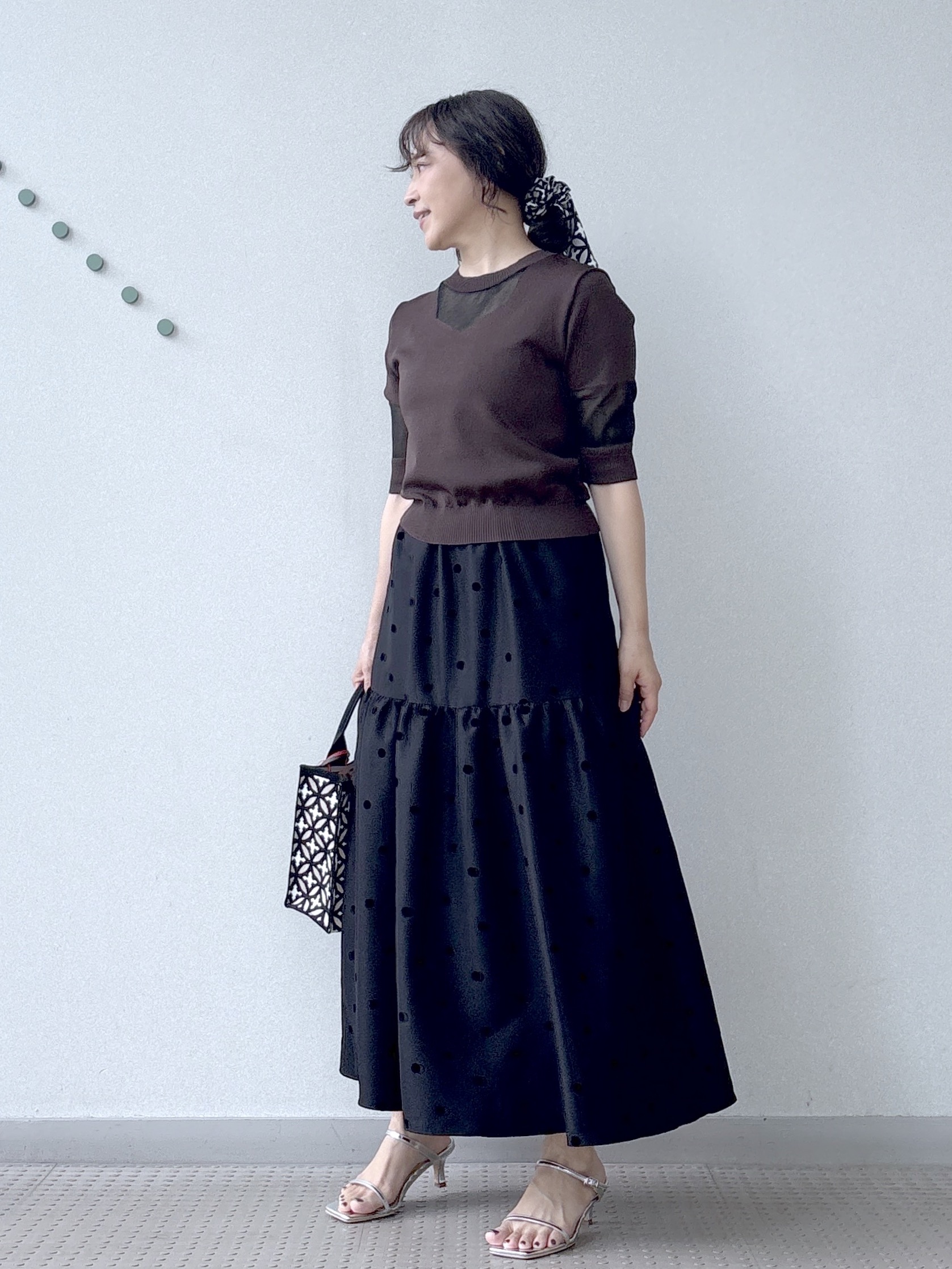 kawamuraさんの「DRESSTERIOR｜【日本製/シアー素材】ウォッシャブルニット ハーフスリーブプルオーバー」を使ったコーディネート