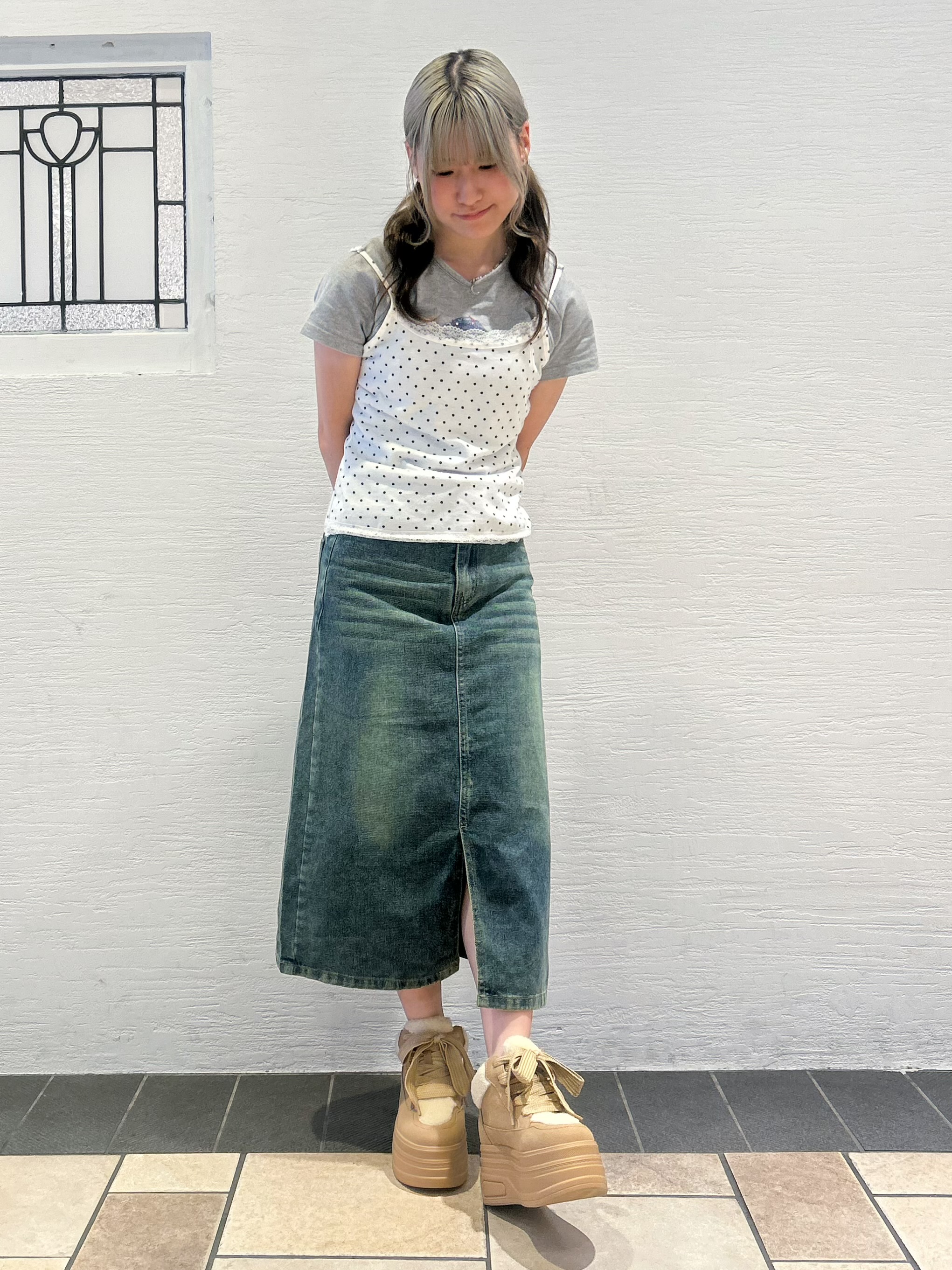 miyuさんの「ESPERANZA｜きゅんフィットボアスニーカー」を使ったコーディネート