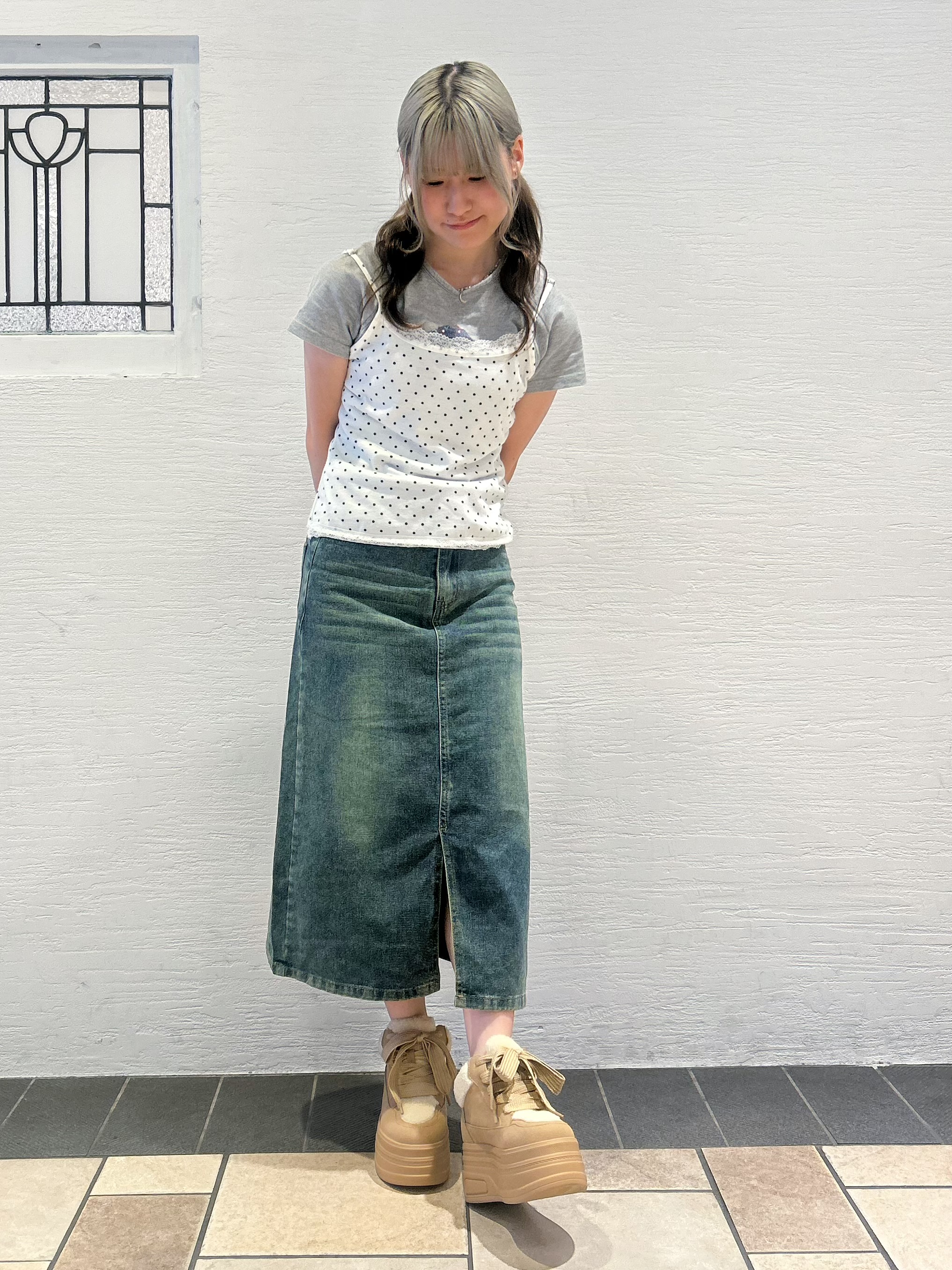 miyuさんの「ESPERANZA｜きゅんフィットボアスニーカー」を使ったコーディネート