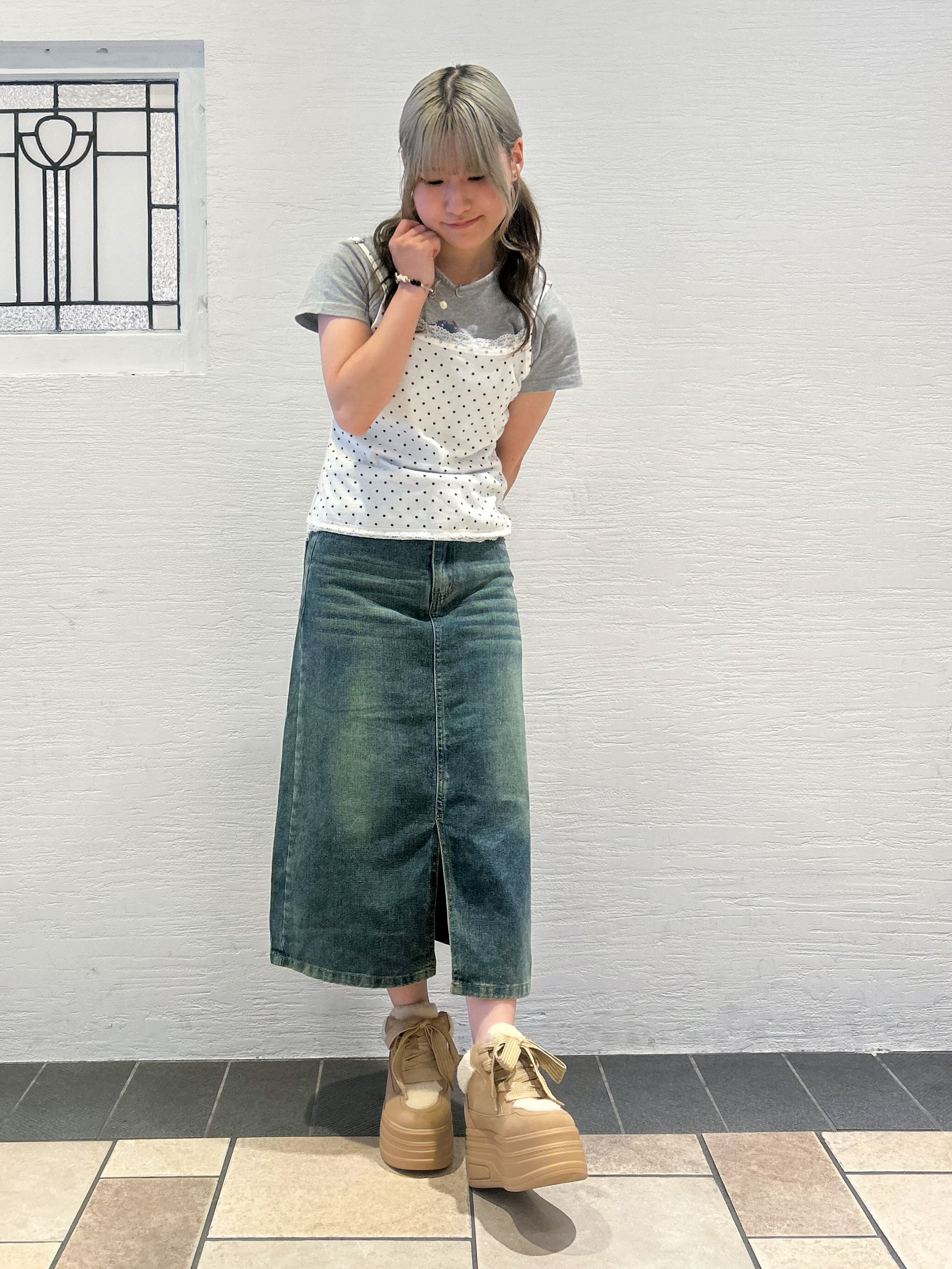 miyuさんの「ESPERANZA｜きゅんフィットボアスニーカー」を使ったコーディネート