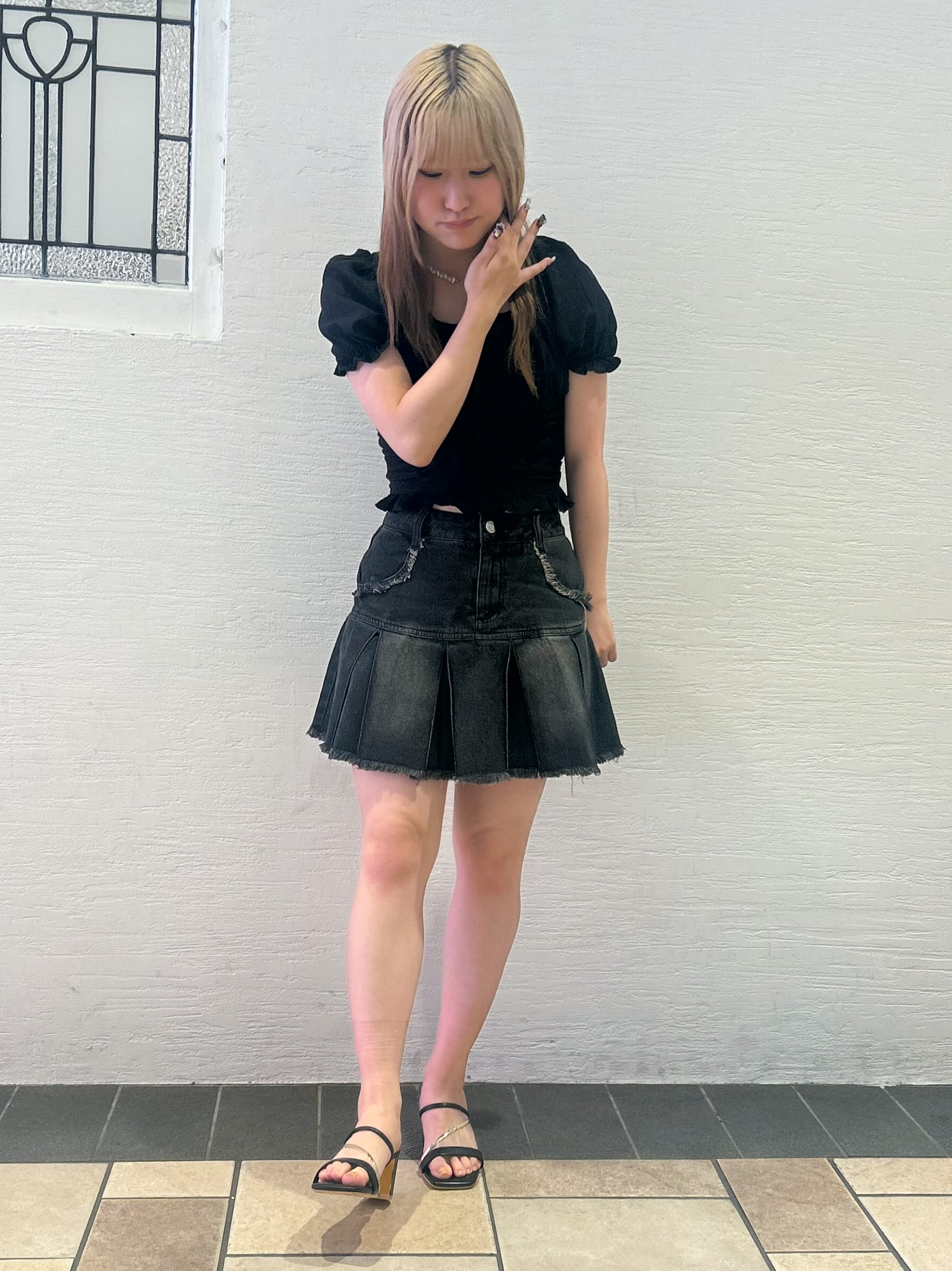 miyuさんの「ESPERANZA｜ゴールドラインミュールサンダル」を使ったコーディネート