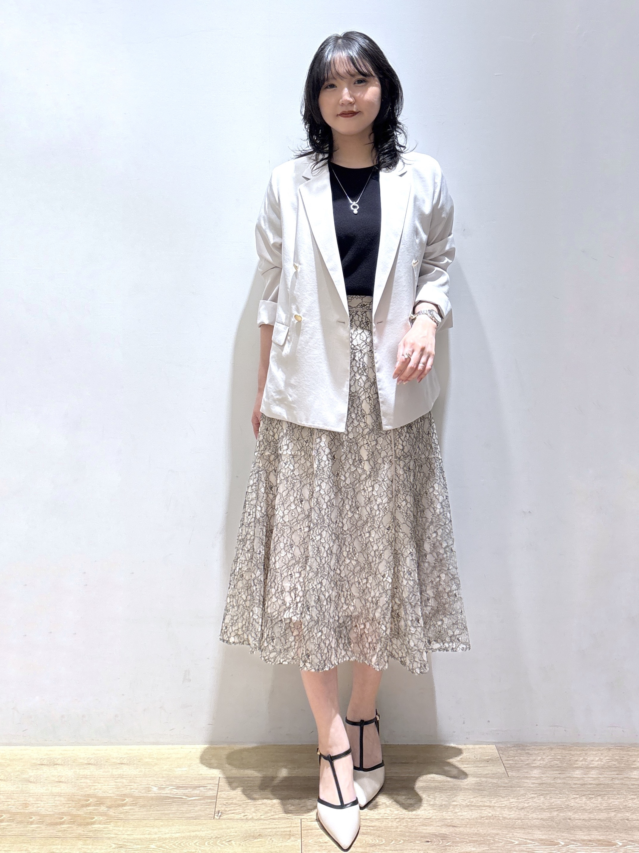 mizukiさんの「index｜《再入荷》ダブルブレストテーラードジャケット【接触冷感／吸水速乾／イージーアイロン／防シワ／洗濯機O」を使ったコーディネート