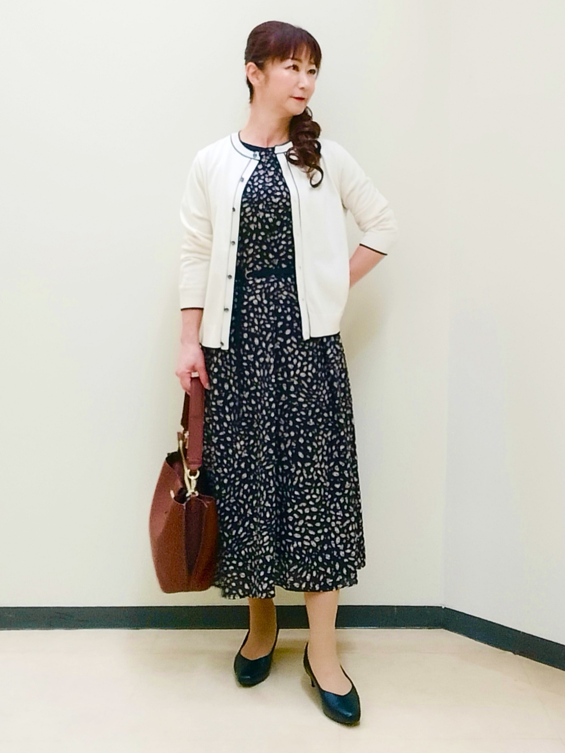 花さんの「Reflect｜【手洗い可】プリント柄ワンピース」を使ったコーディネート