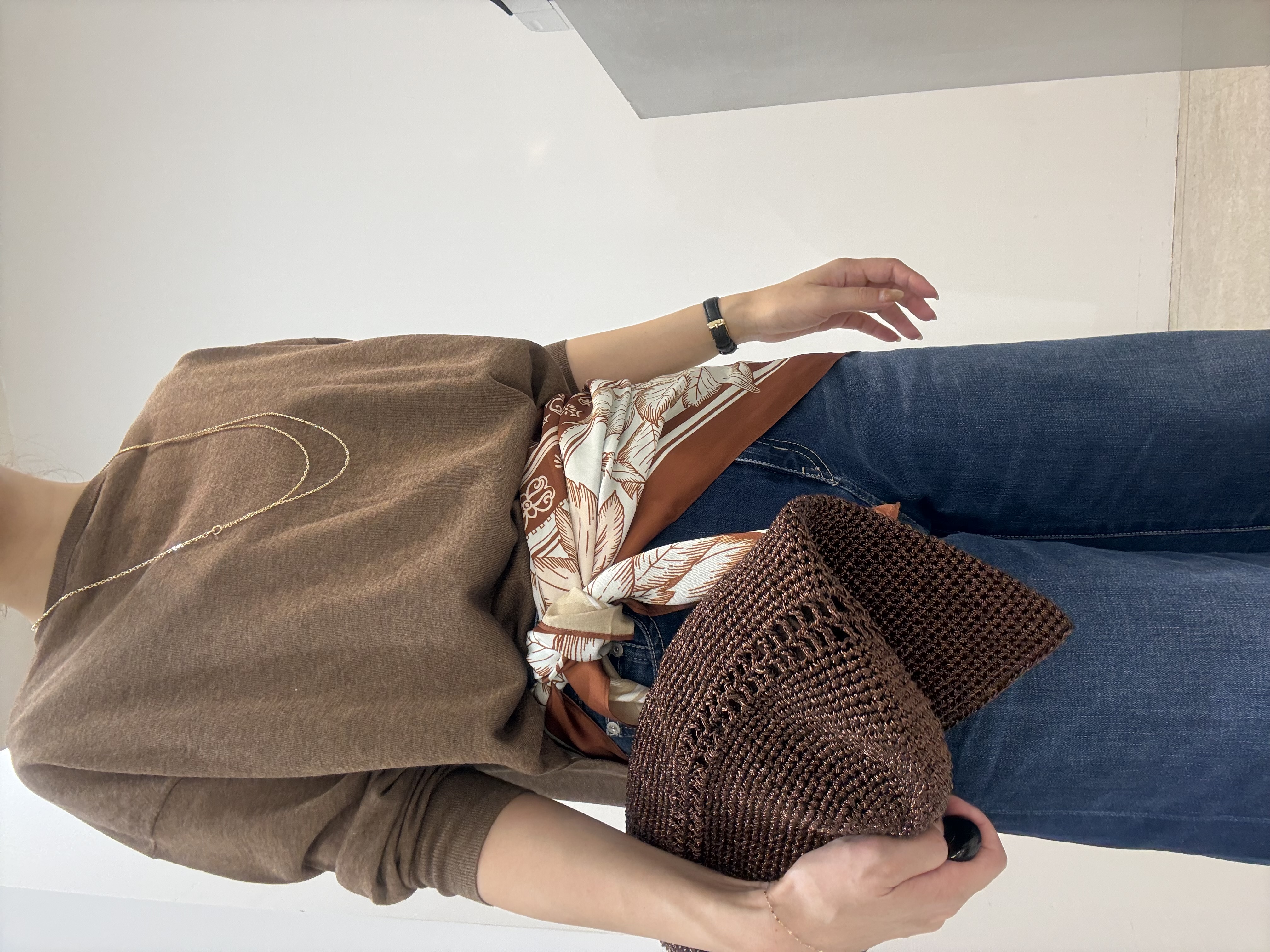 かなえさんの「UNTITLED｜【アンサンブル可/秋羽織り/シアー】前後2WAYカーディガン」を使ったコーディネート