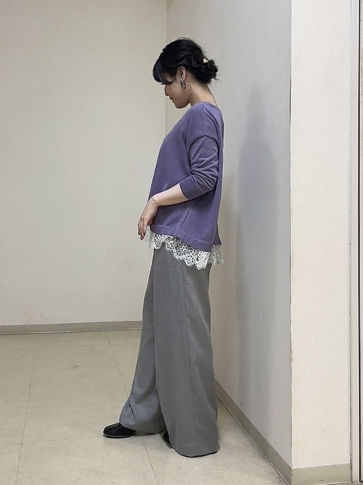 watanabeさんの「UNTITLED｜【一枚で着映え】レースドッキングニットプルオーバー」を使ったコーディネート