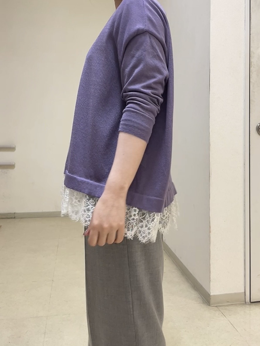 watanabeさんの「UNTITLED｜【一枚で着映え】レースドッキングニットプルオーバー」を使ったコーディネート