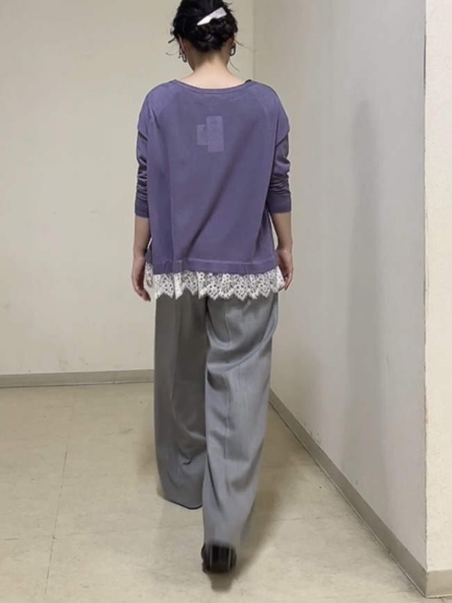 watanabeさんの「UNTITLED｜【一枚で着映え】レースドッキングニットプルオーバー」を使ったコーディネート