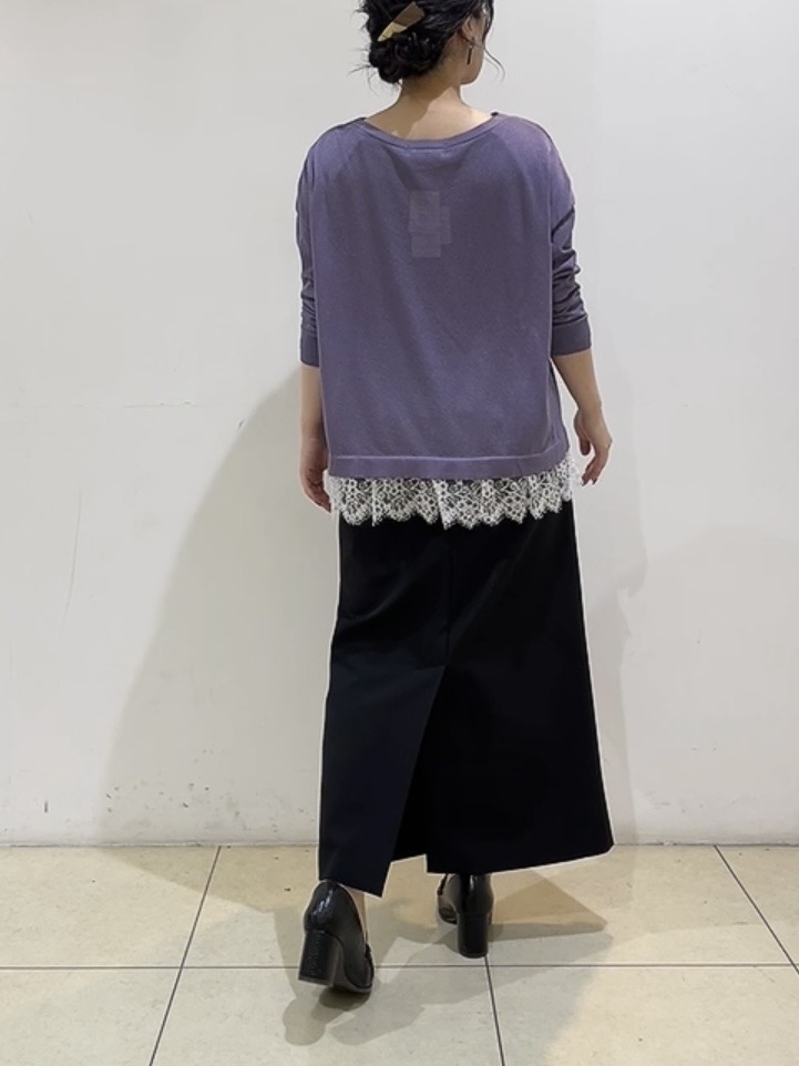 watanabeさんの「UNTITLED｜【一枚で着映え】レースドッキングニットプルオーバー」を使ったコーディネート