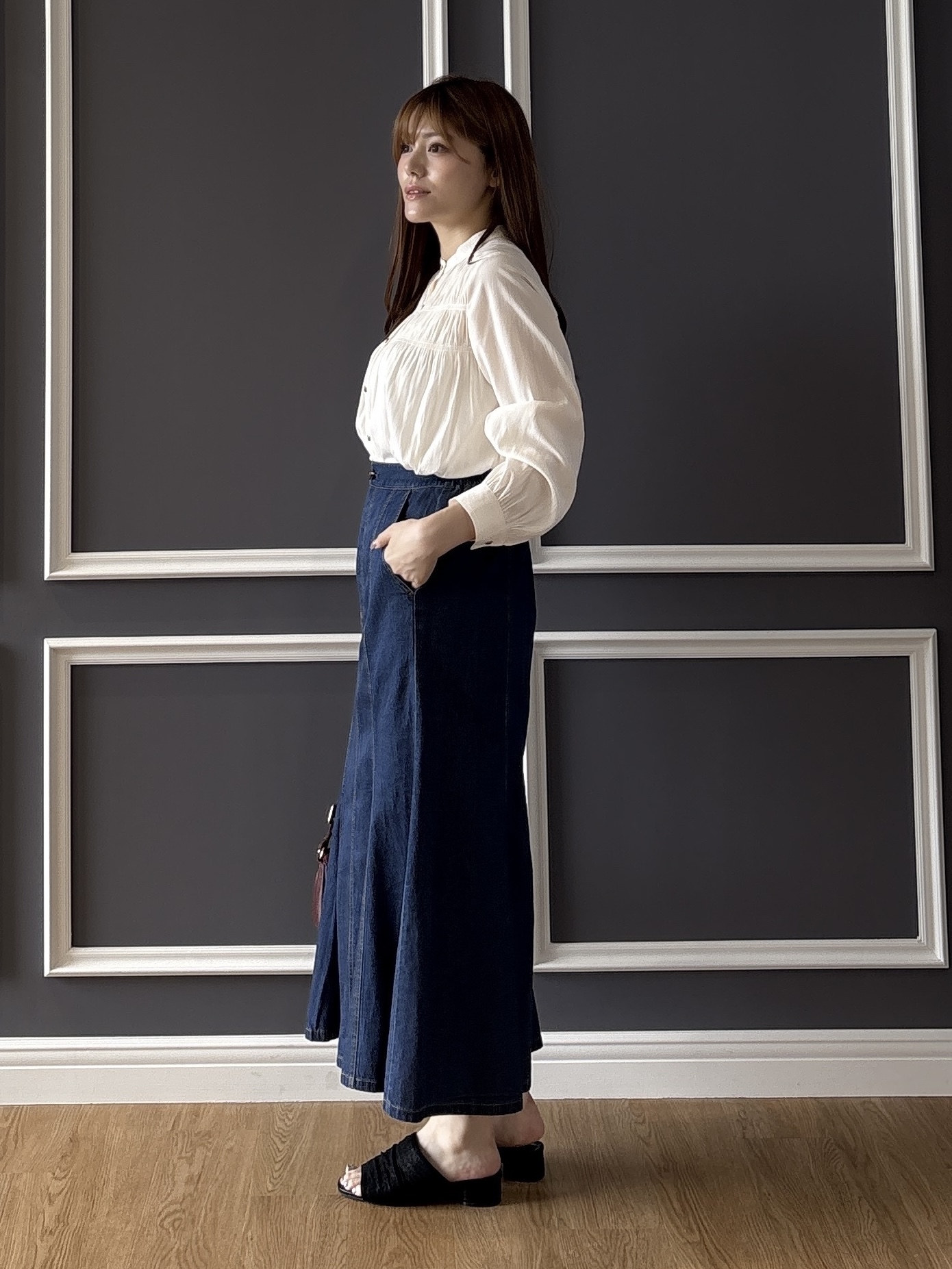sayaさんの「grove｜スクエアフラップミニショルダー」を使ったコーディネート